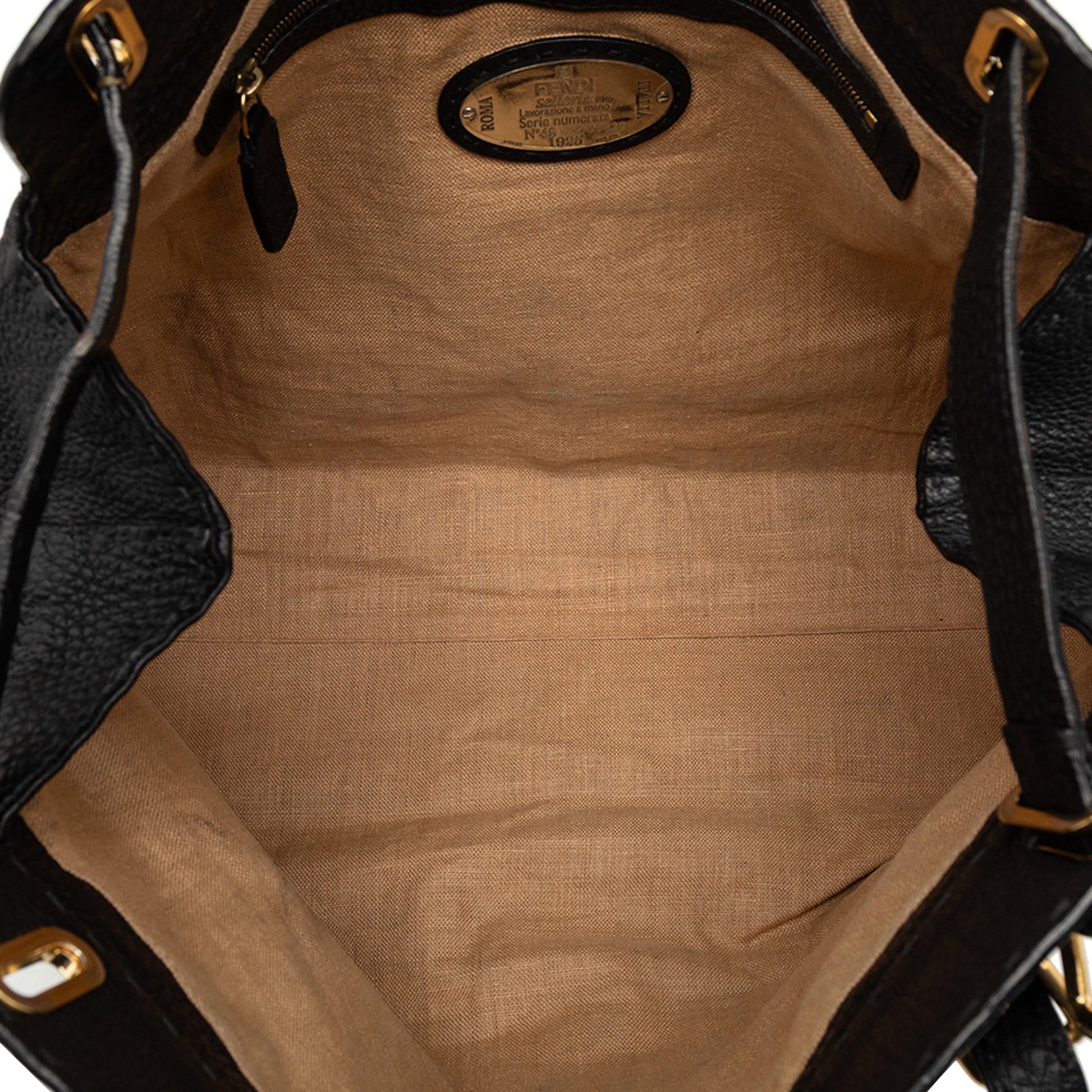 Fendi Large Leather Selleria Villa Borghese Tote