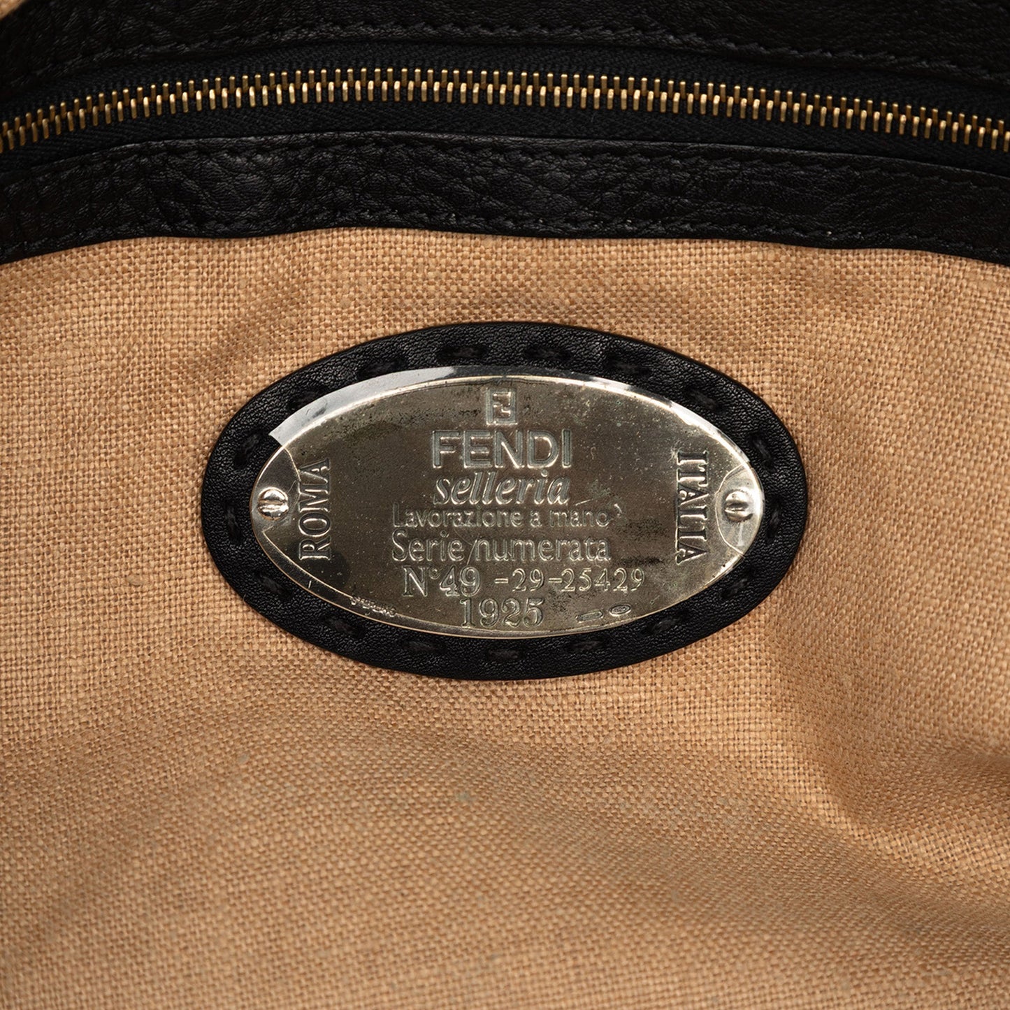 Fendi Large Leather Selleria Villa Borghese Tote