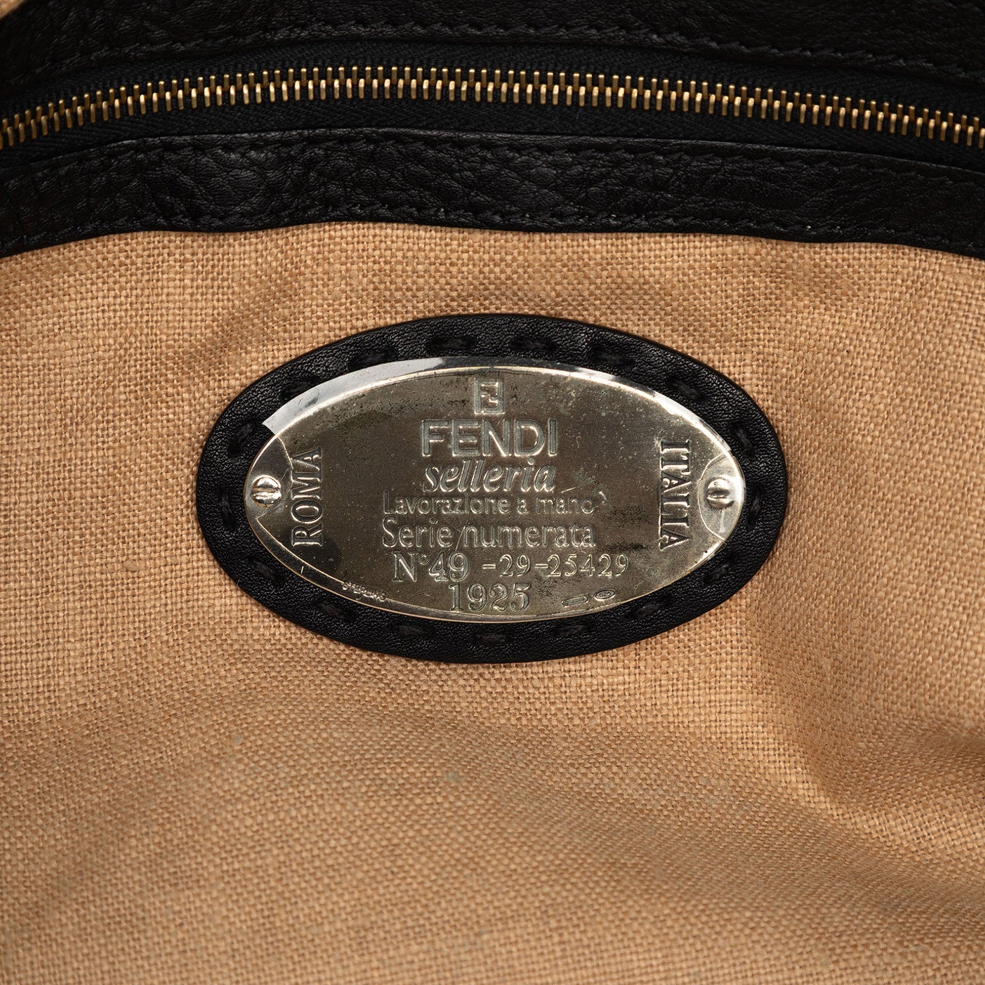 Fendi Large Leather Selleria Villa Borghese Tote