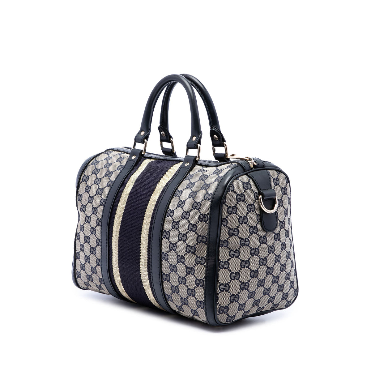 Gucci Medium GG Canvas Web Joy Boston Bag — Beige