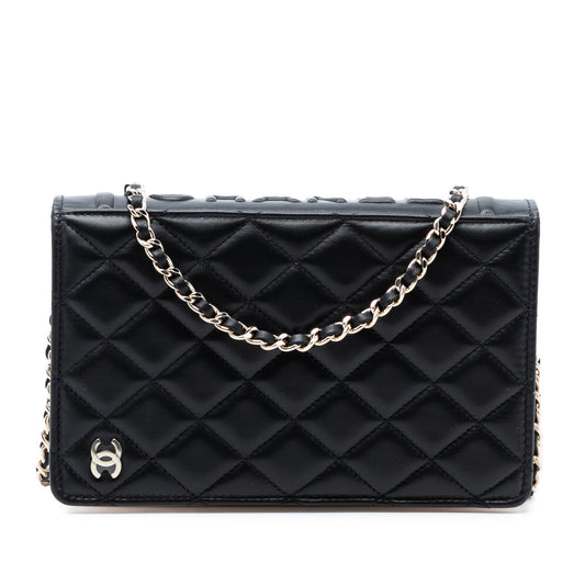 Chanel Quilted Lambskin Book Wallet On Chain