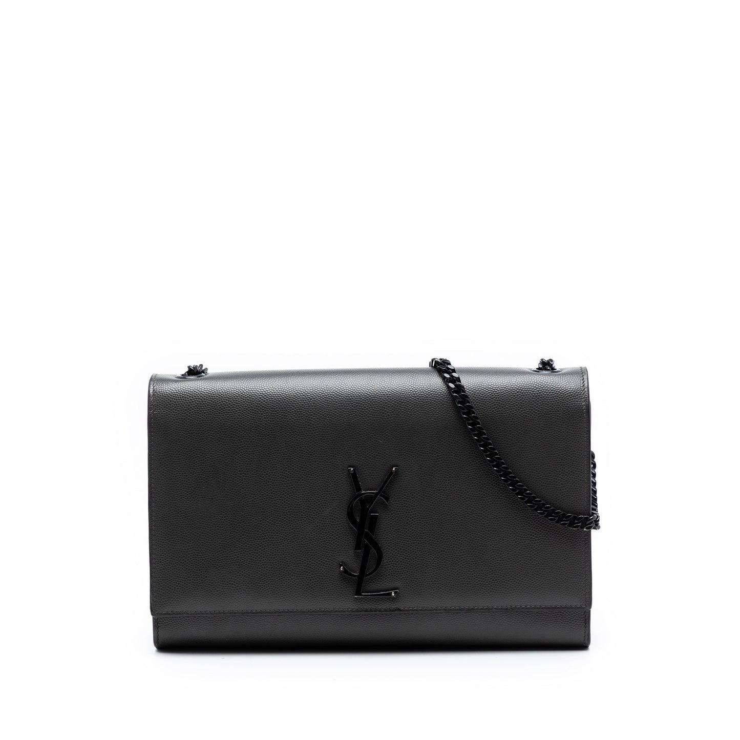 Saint Laurent Medium Grain De Poudre Monogram Monochrome Kate Crossbody