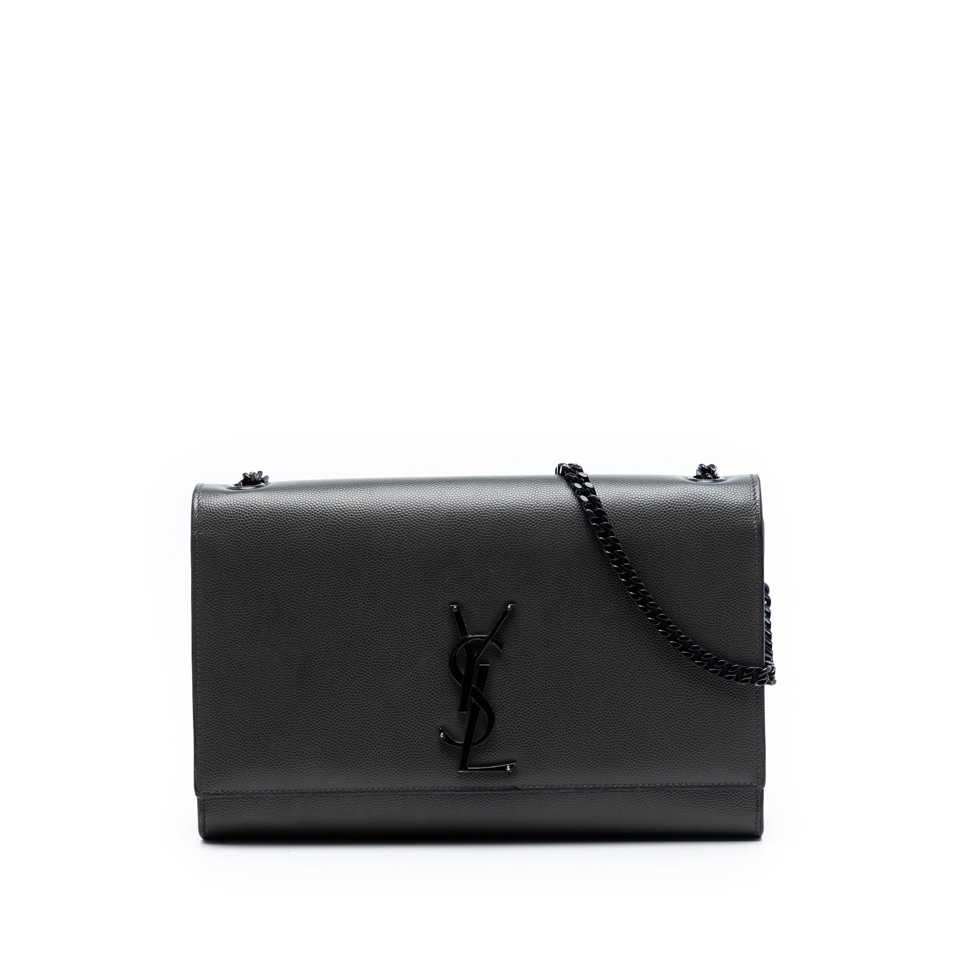 Saint Laurent Medium Grain De Poudre Monogram Monochrome Kate Crossbody