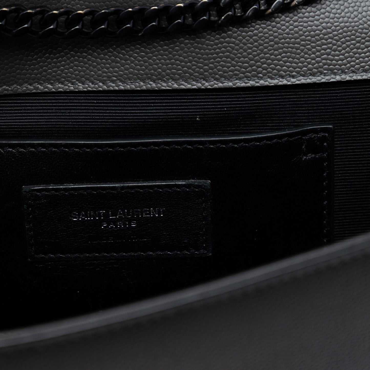 Saint Laurent Medium Grain De Poudre Monogram Monochrome Kate Crossbody