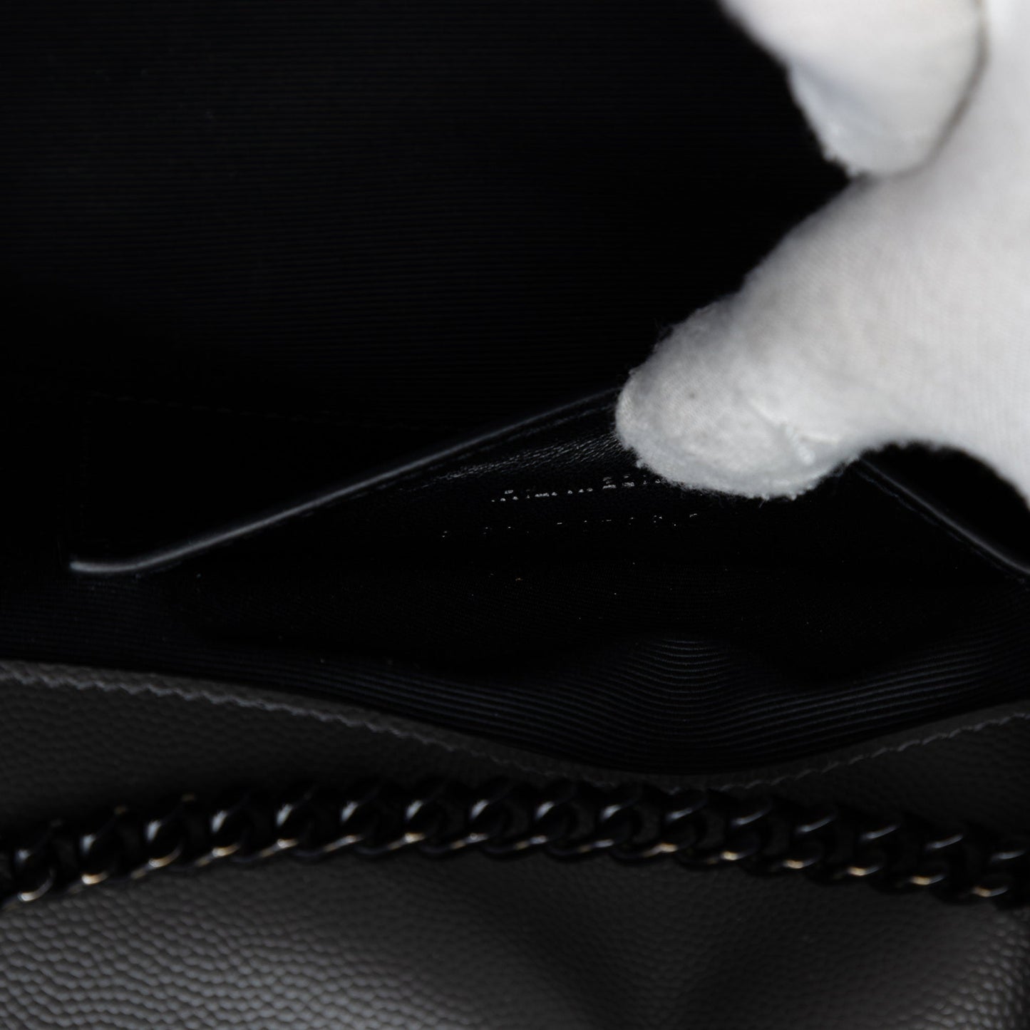 Saint Laurent Medium Grain De Poudre Monogram Monochrome Kate Crossbody