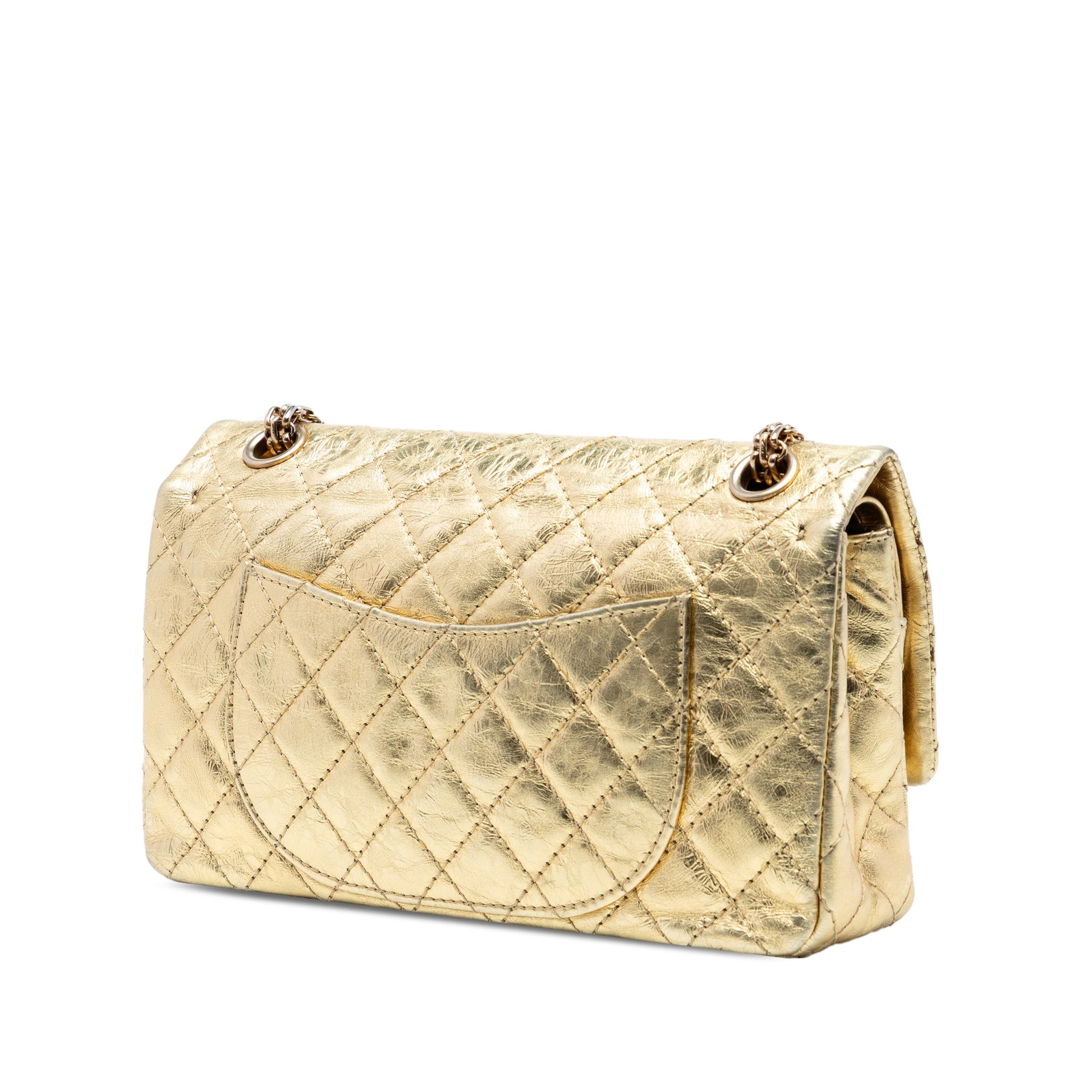 Quilted Metallic Aged Calfskin Reissue 2.55 Double Flap 225