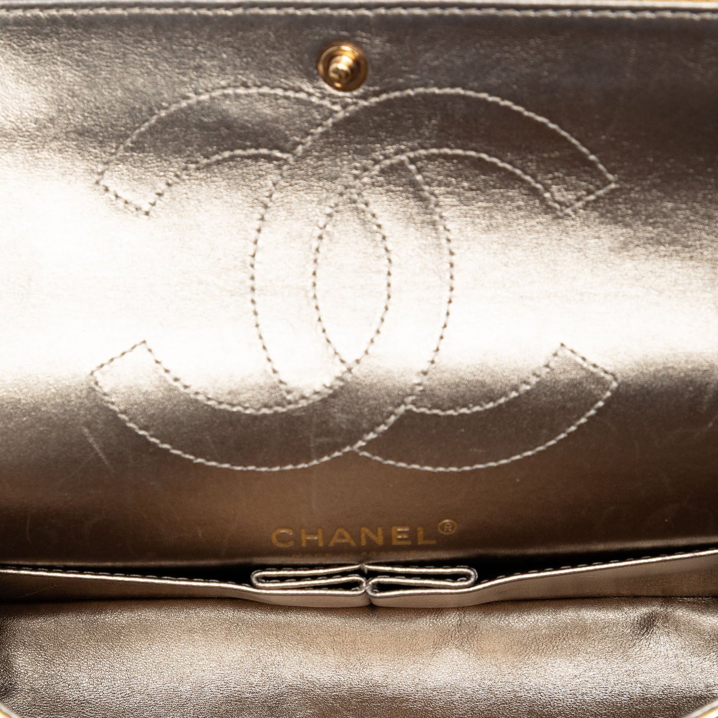 Quilted Metallic Aged Calfskin Reissue 2.55 Double Flap 225