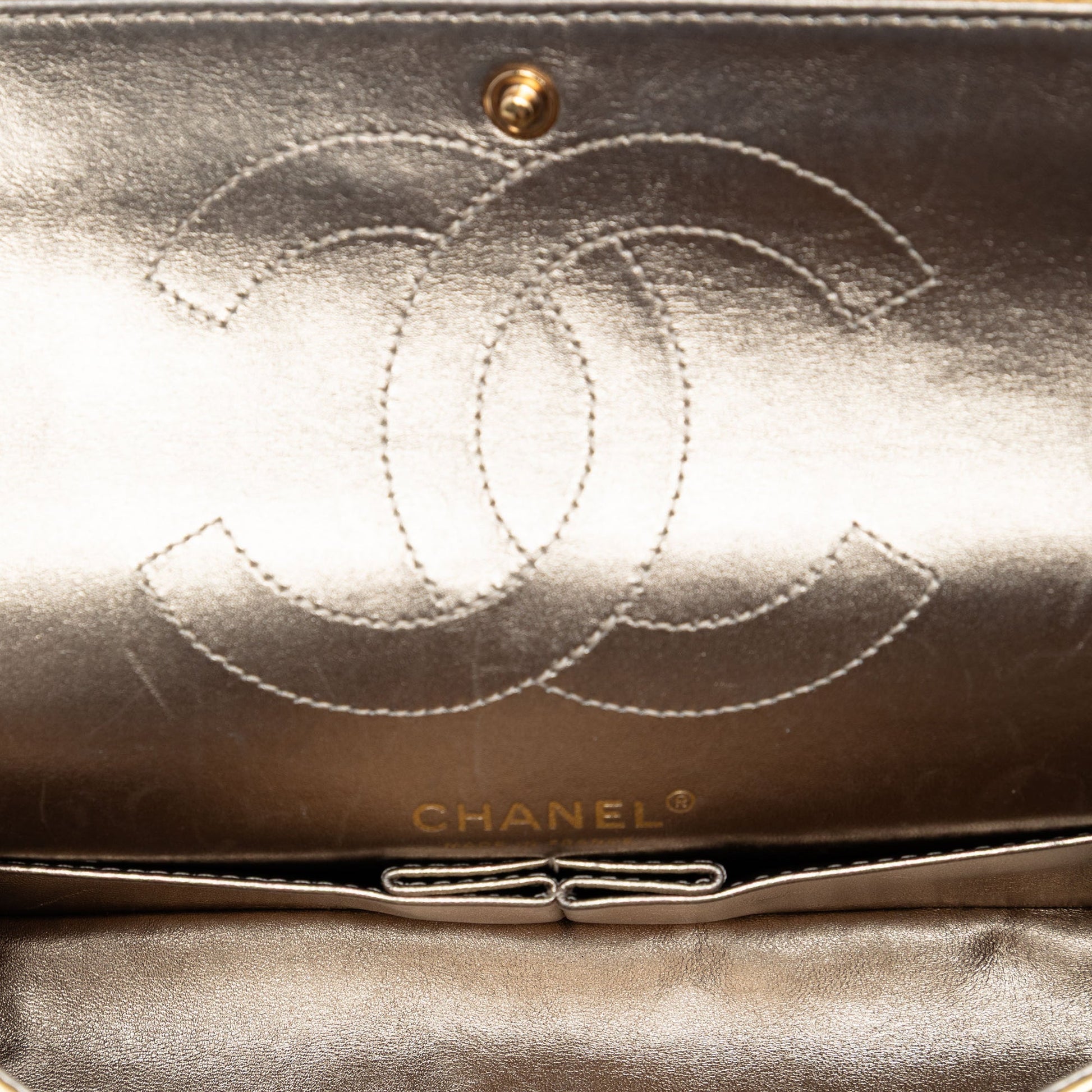 Quilted Metallic Aged Calfskin Reissue 2.55 Double Flap 225