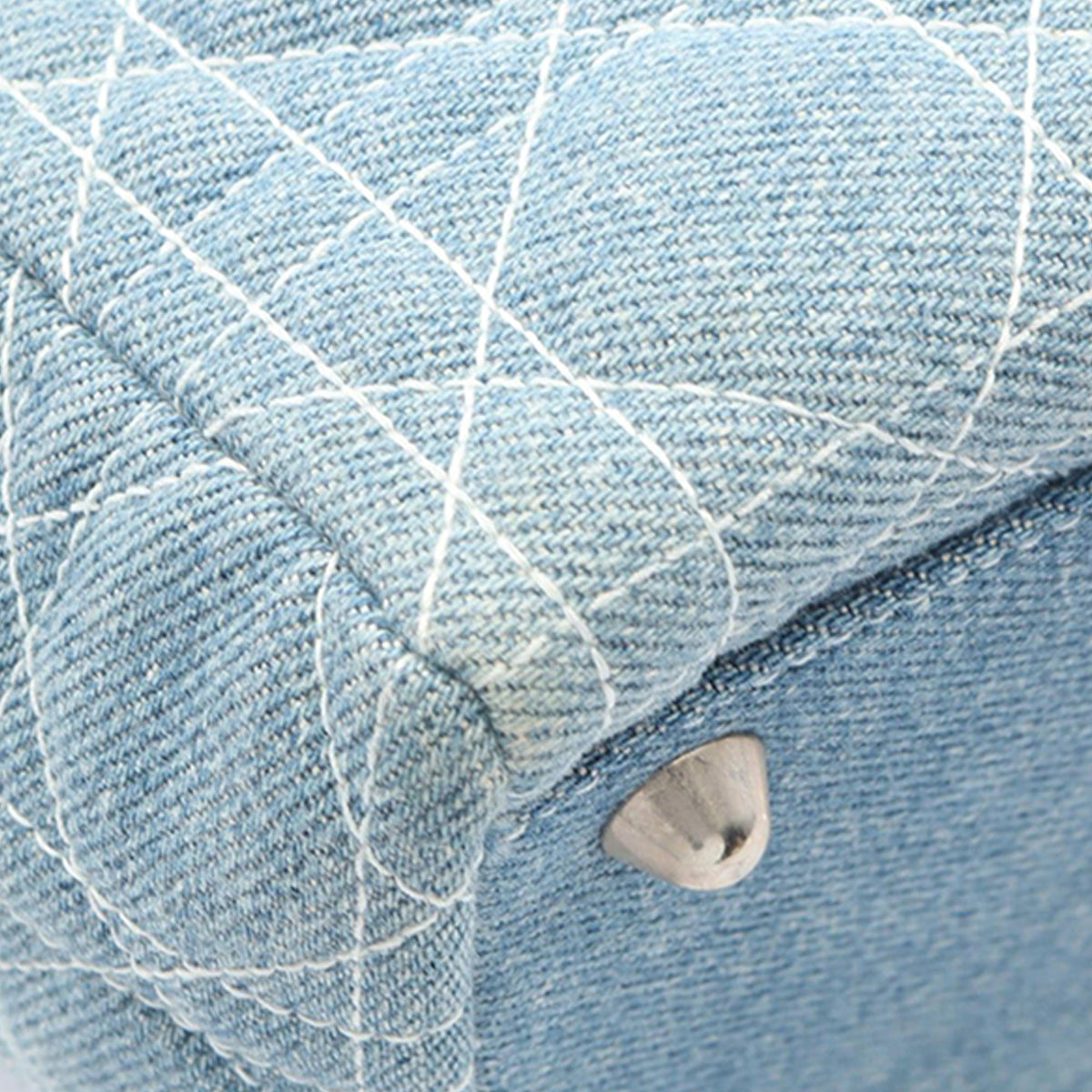 Dior Large Denim Cannage Acrylic Handles Lady Dior