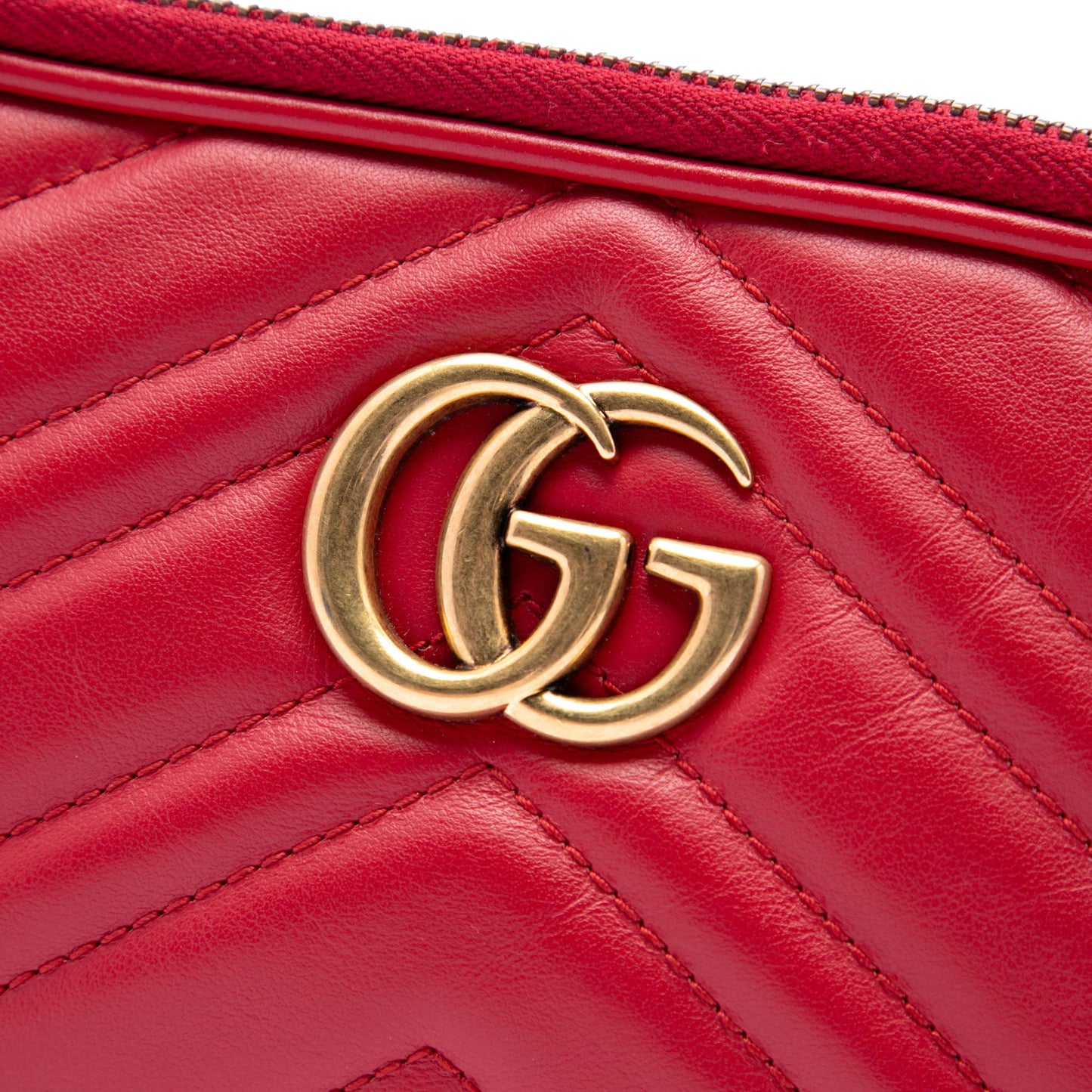 Gucci Mini Calfskin GG Marmont Triple Zip Crossbody