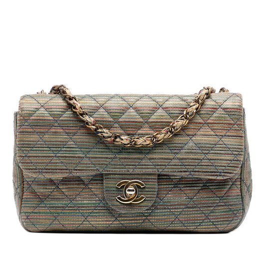 Chanel Paris Seoul Small Metallic Lambskin Striped Flap