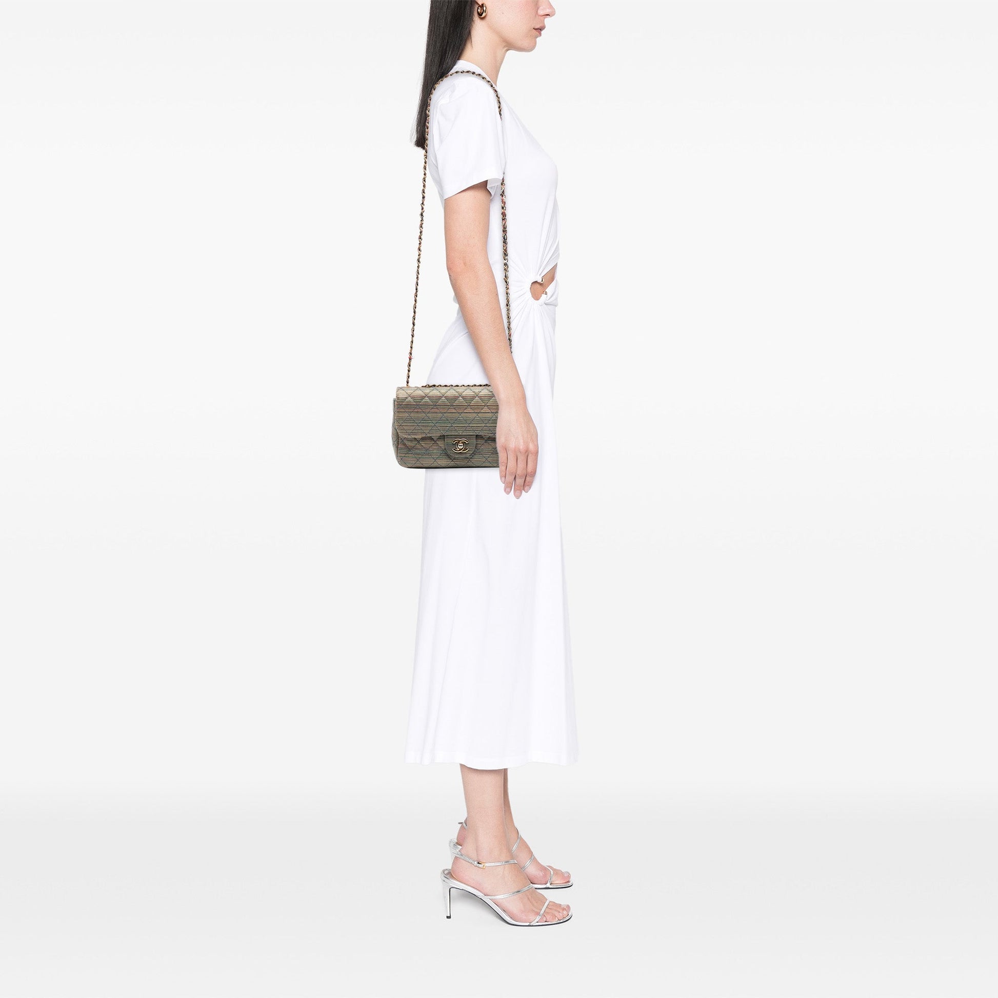 Chanel Paris Seoul Small Metallic Lambskin Striped Flap