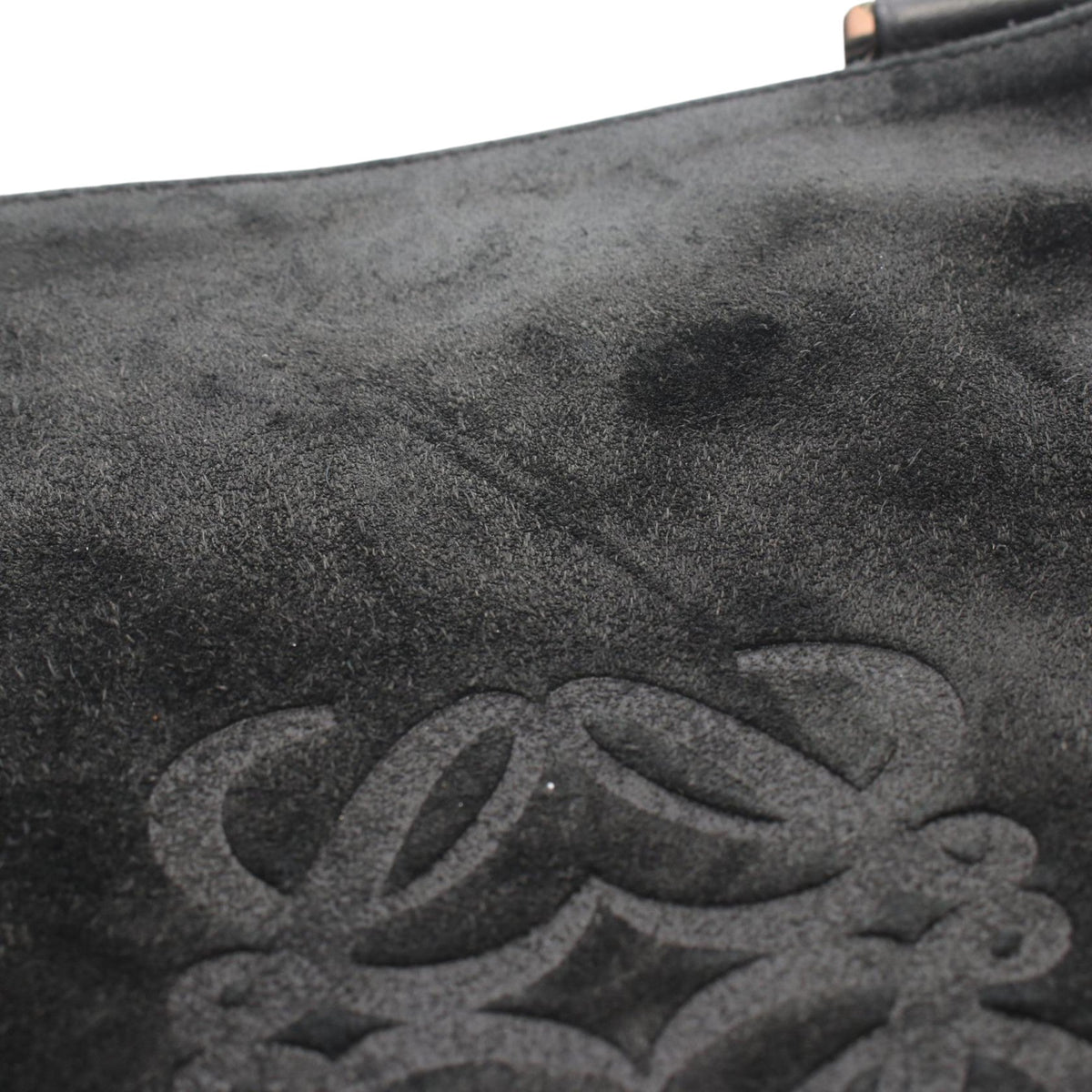 LOEWE Suede Anagram Crossbody — Black