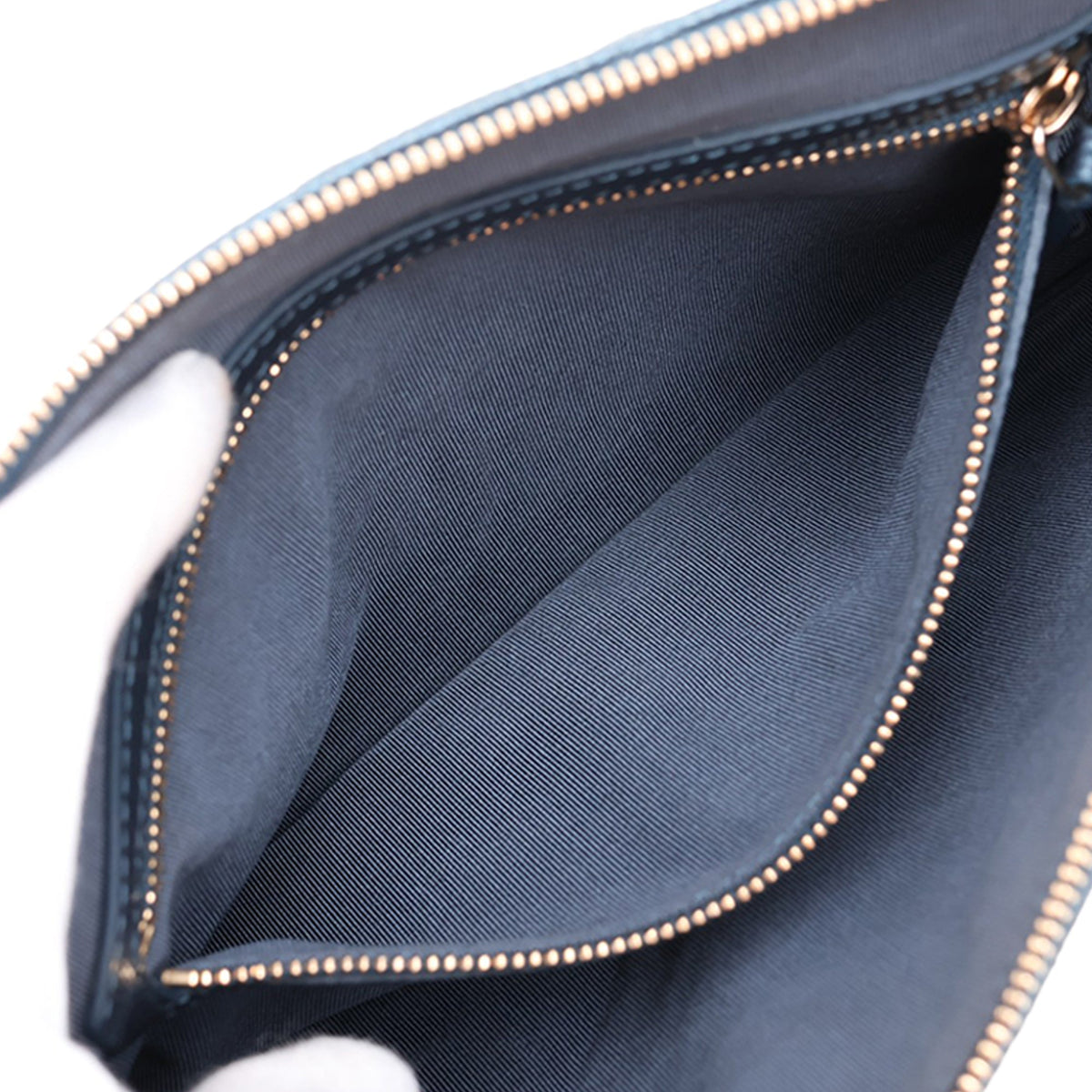 Chanel Quilted Caviar Clutch — Blue