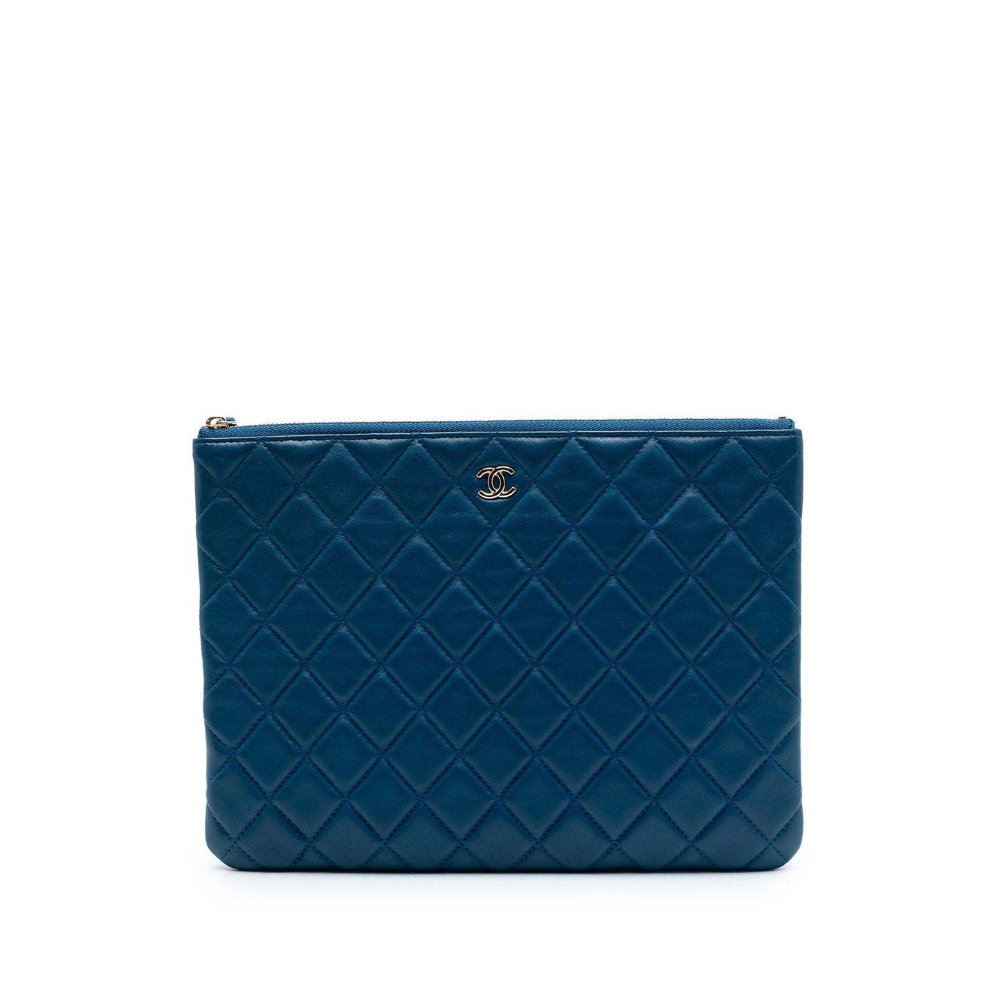 Chanel Medium Quilted Lambskin O Case Clutch