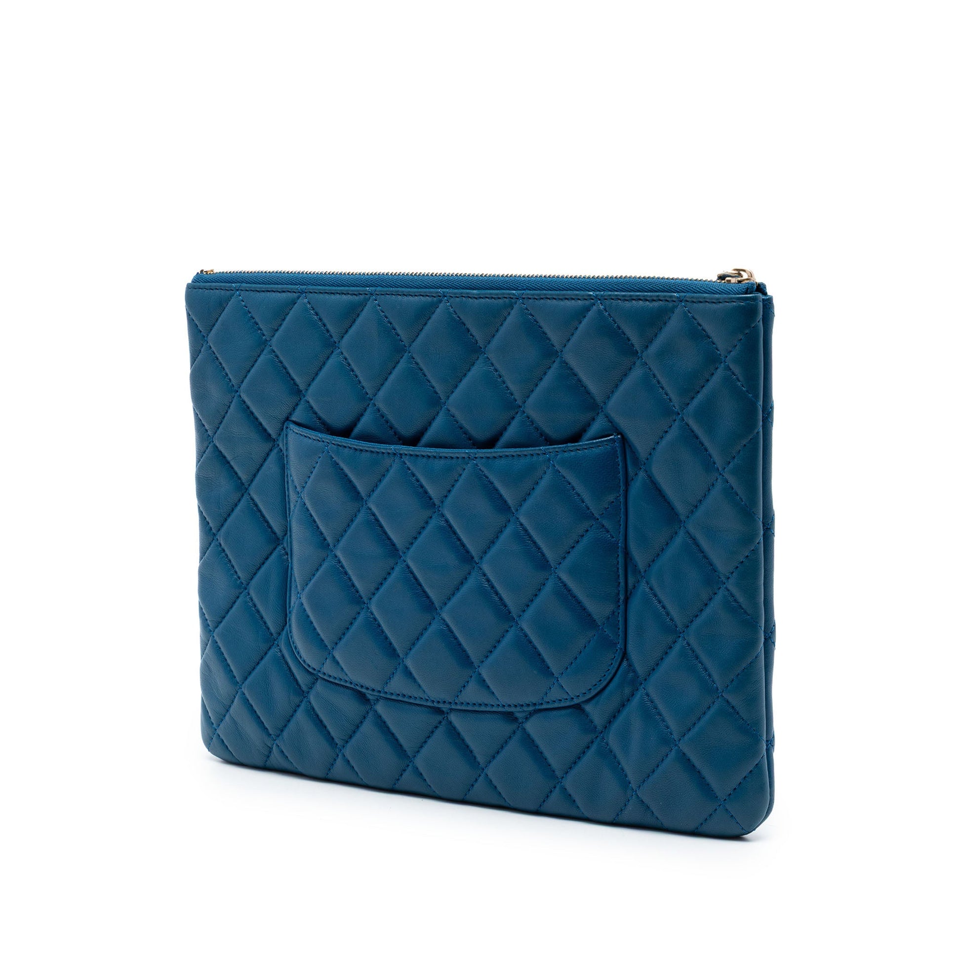 Chanel Medium Quilted Lambskin O Case Clutch