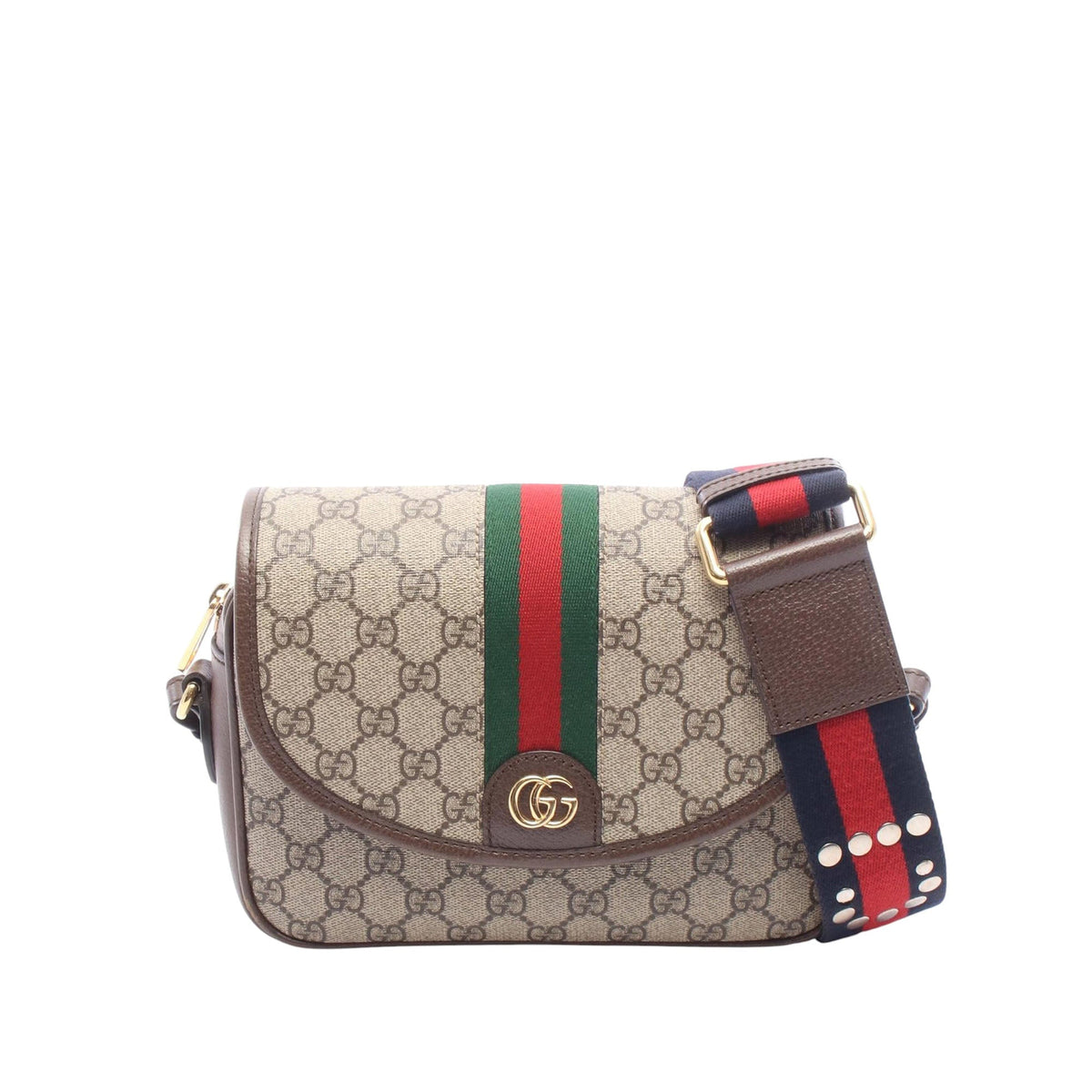 Gucci GG Supreme Web Ophidia Crossbody — Beige