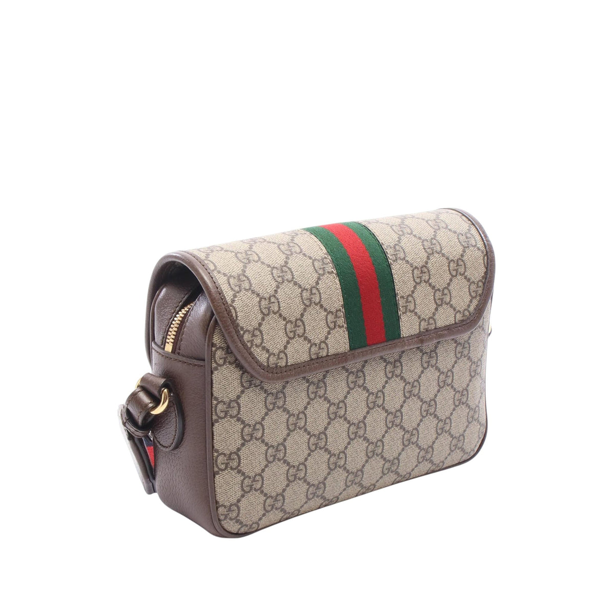Gucci GG Supreme Web Ophidia Crossbody — Beige