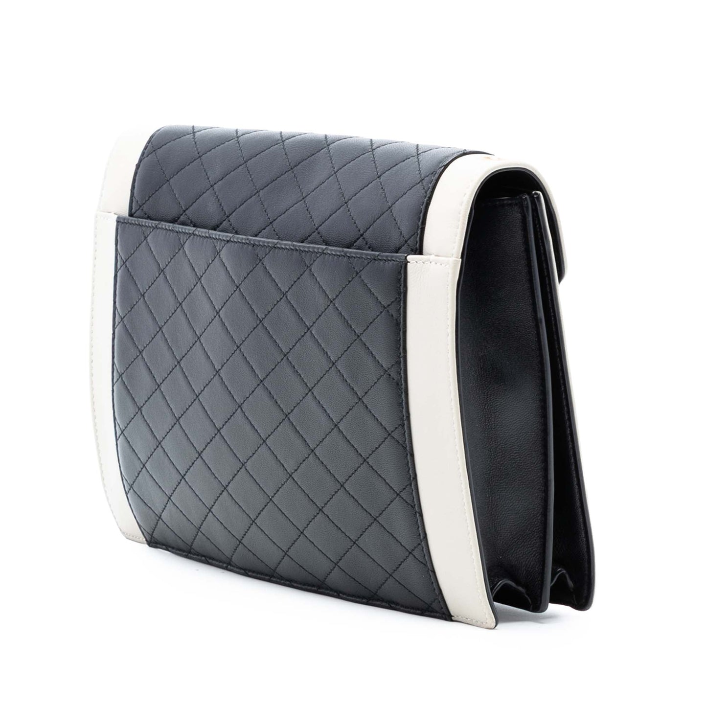 Saint Laurent Bicolor Quilted Lambskin Gaby Crossbody