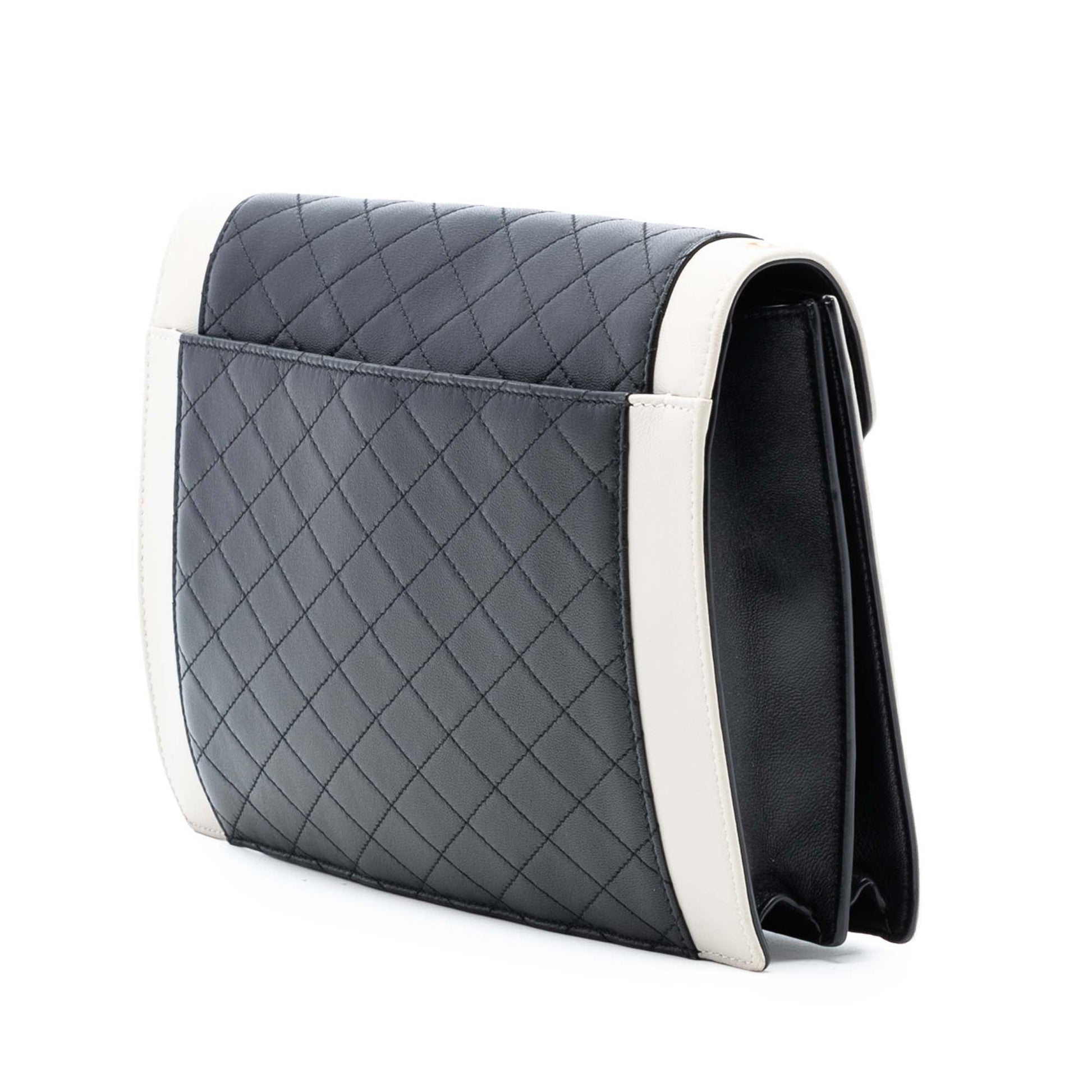 Saint Laurent Bicolor Quilted Lambskin Gaby Crossbody