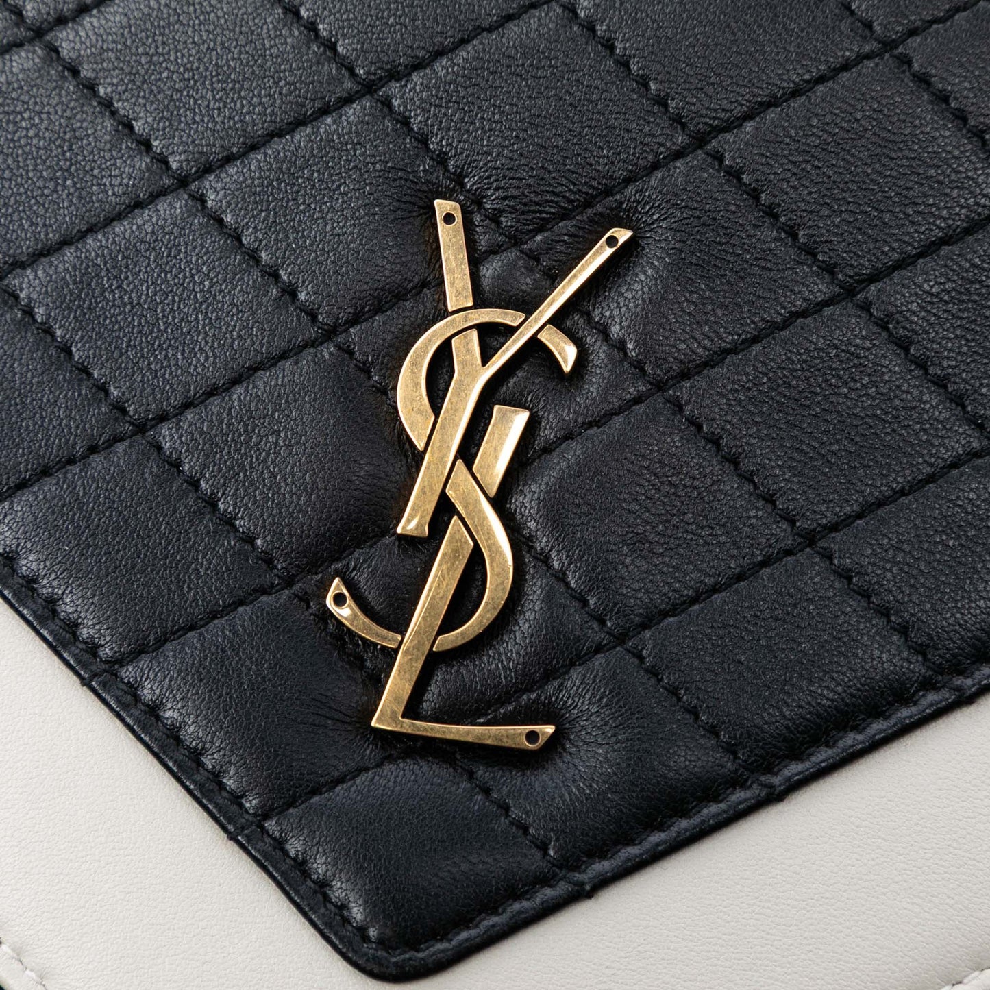 Saint Laurent Bicolor Quilted Lambskin Gaby Crossbody