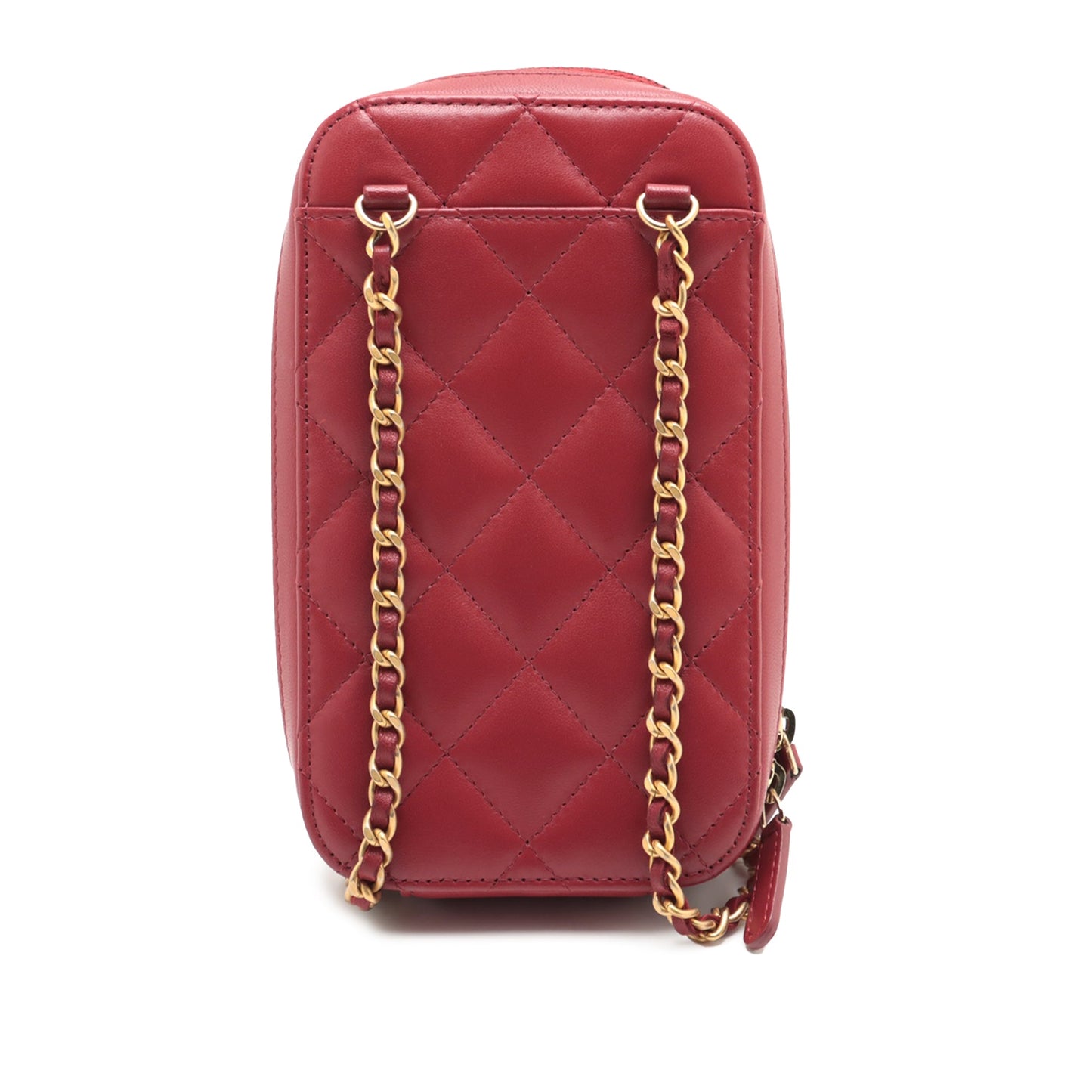 Chanel CC Quilted Lambskin Zip Phone Case