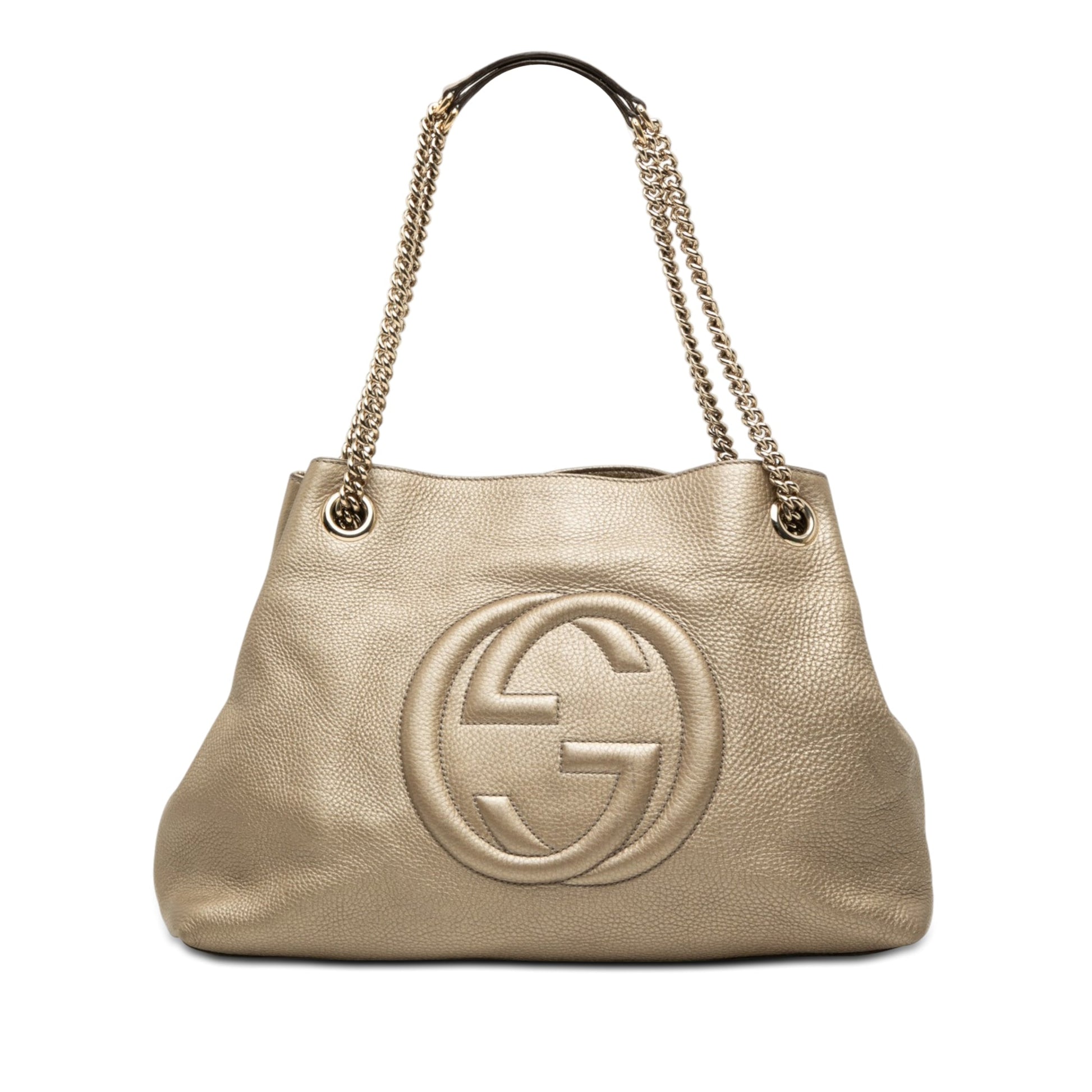 Gucci Medium Metallic Calfskin Soho Chain Tote