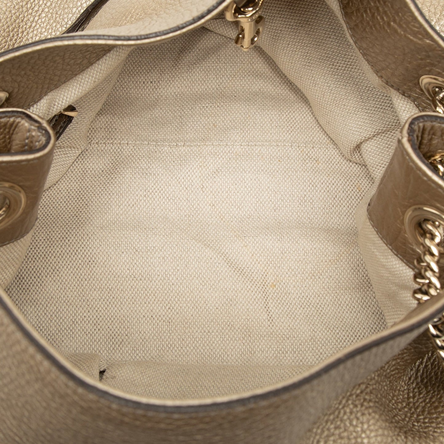Gucci Medium Metallic Calfskin Soho Chain Tote