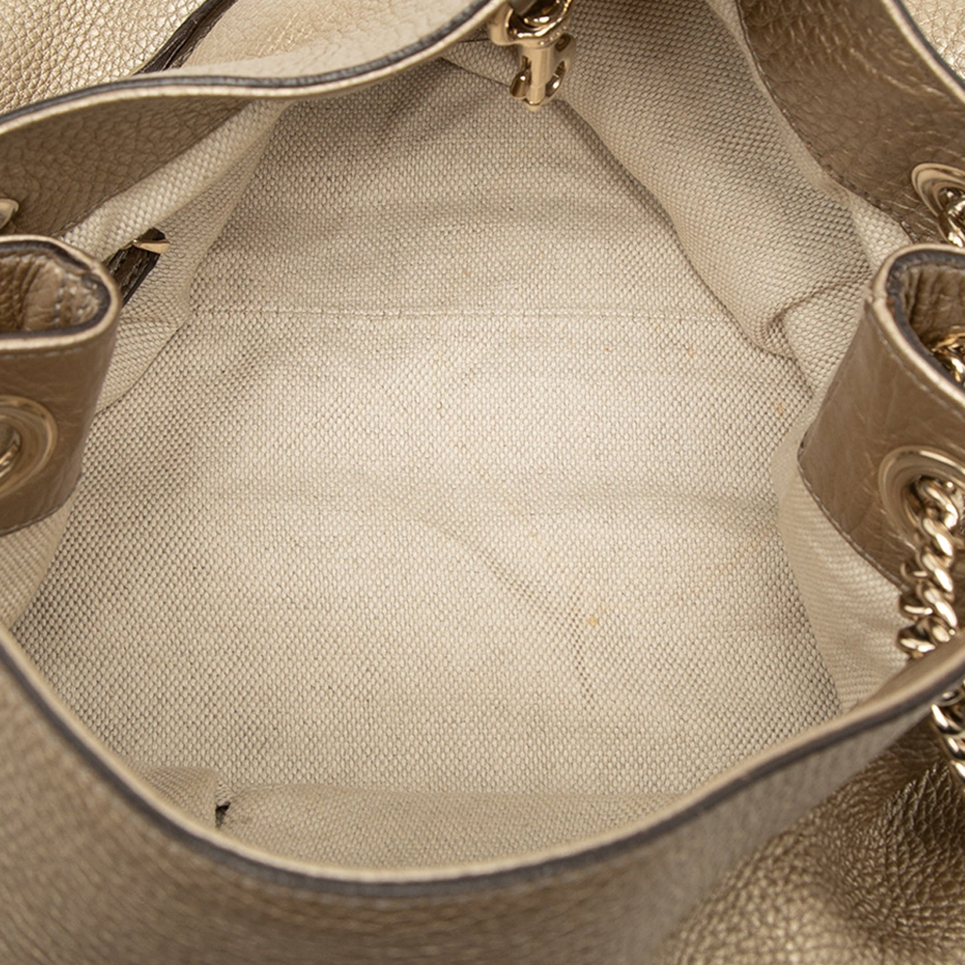 Gucci Medium Metallic Calfskin Soho Chain Tote