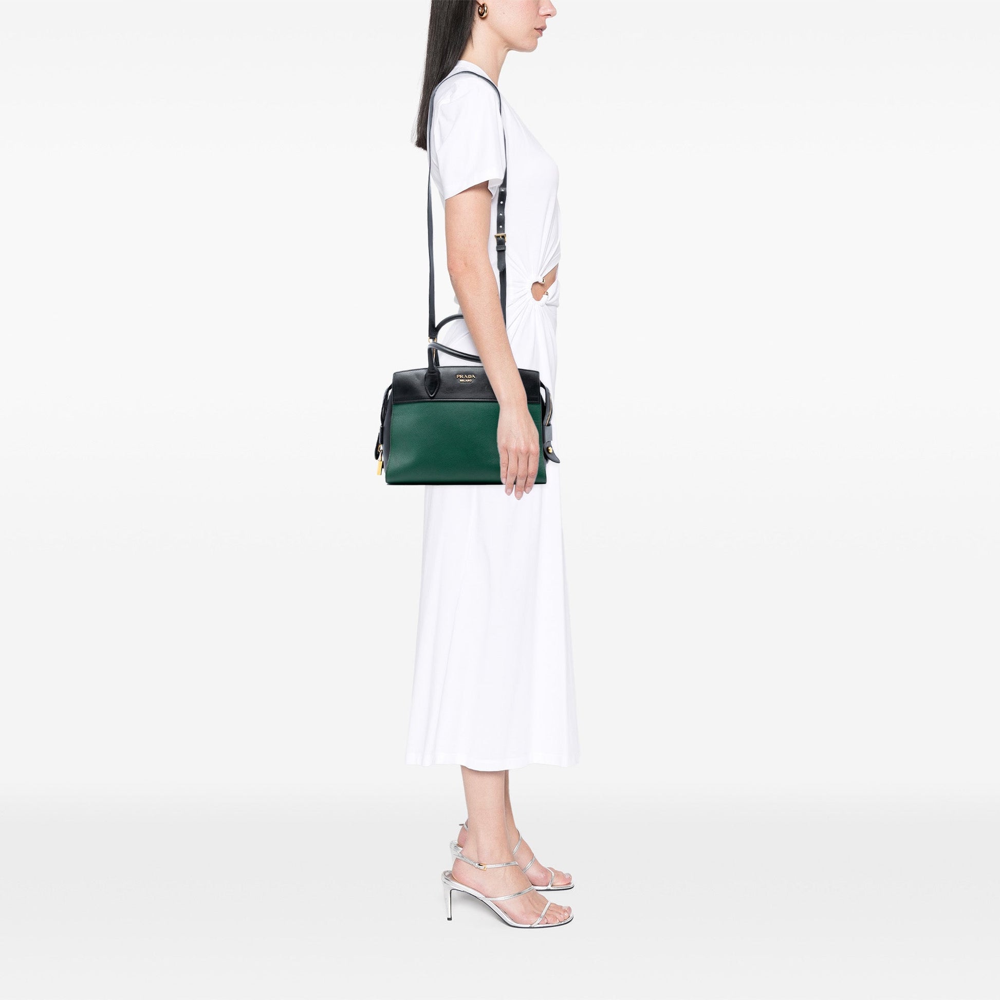 Prada Saffiano and City Calf Esplanade Satchel