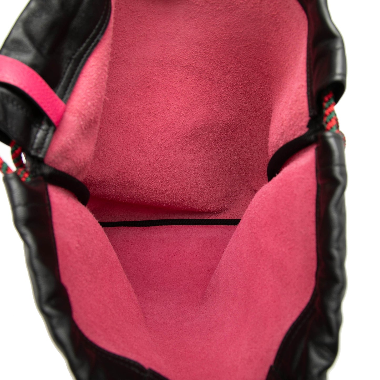 Gucci Leather Logo Drawstring Backpack