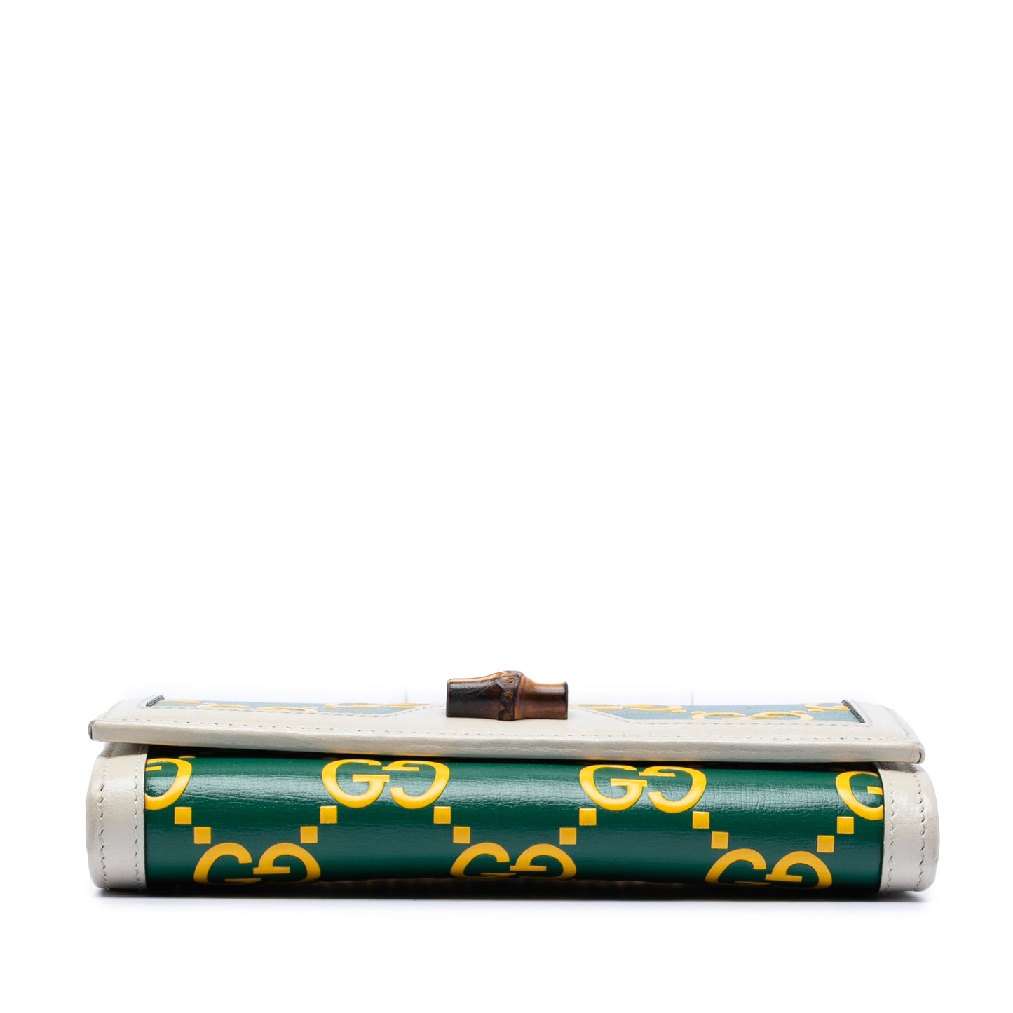 Gucci Bicolor Debossed GG Azalea Calfskin Bamboo Diana Wallet on Chain