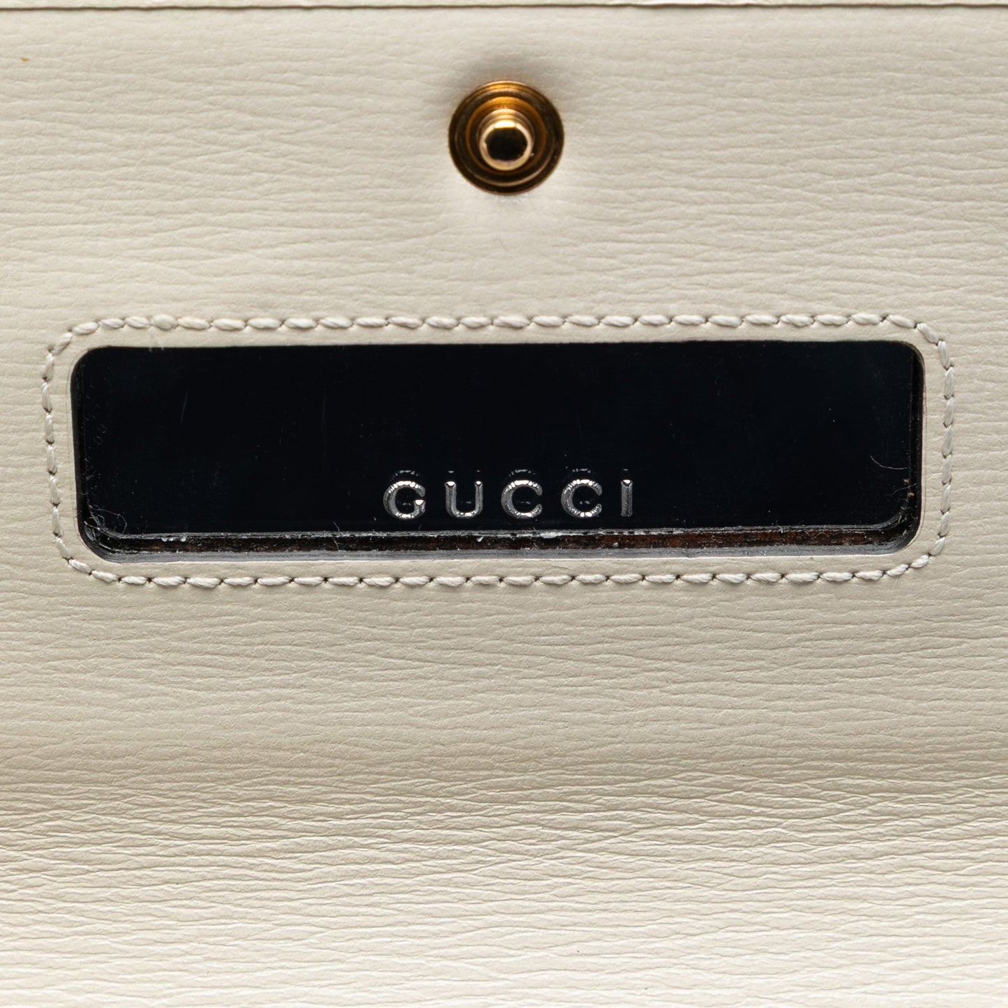 Gucci Bicolor Debossed GG Azalea Calfskin Bamboo Diana Wallet on Chain
