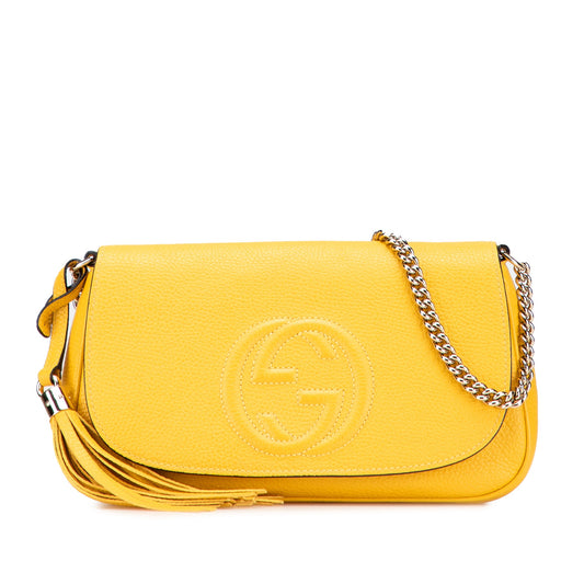 Gucci Medium Leather Soho Chain Flap Crossbody