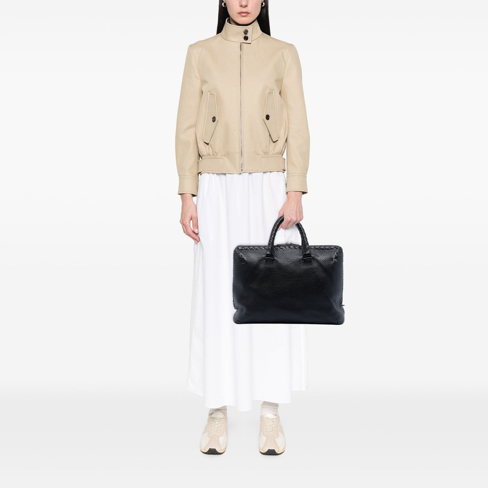 Intrecciato Trimmed Cervo Briefcase
