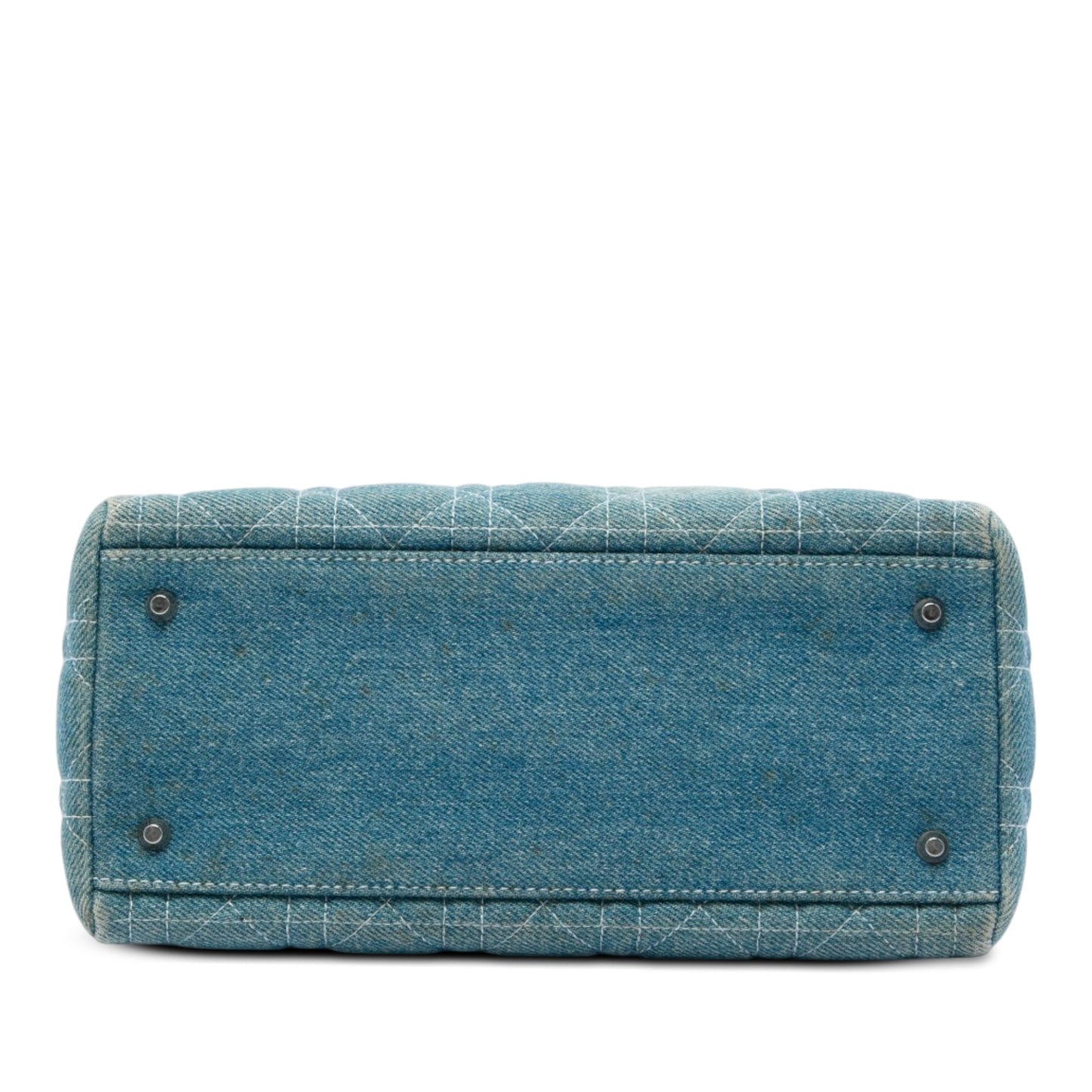 Dior Medium Denim Cannage Acrylic Handles Lady Dior