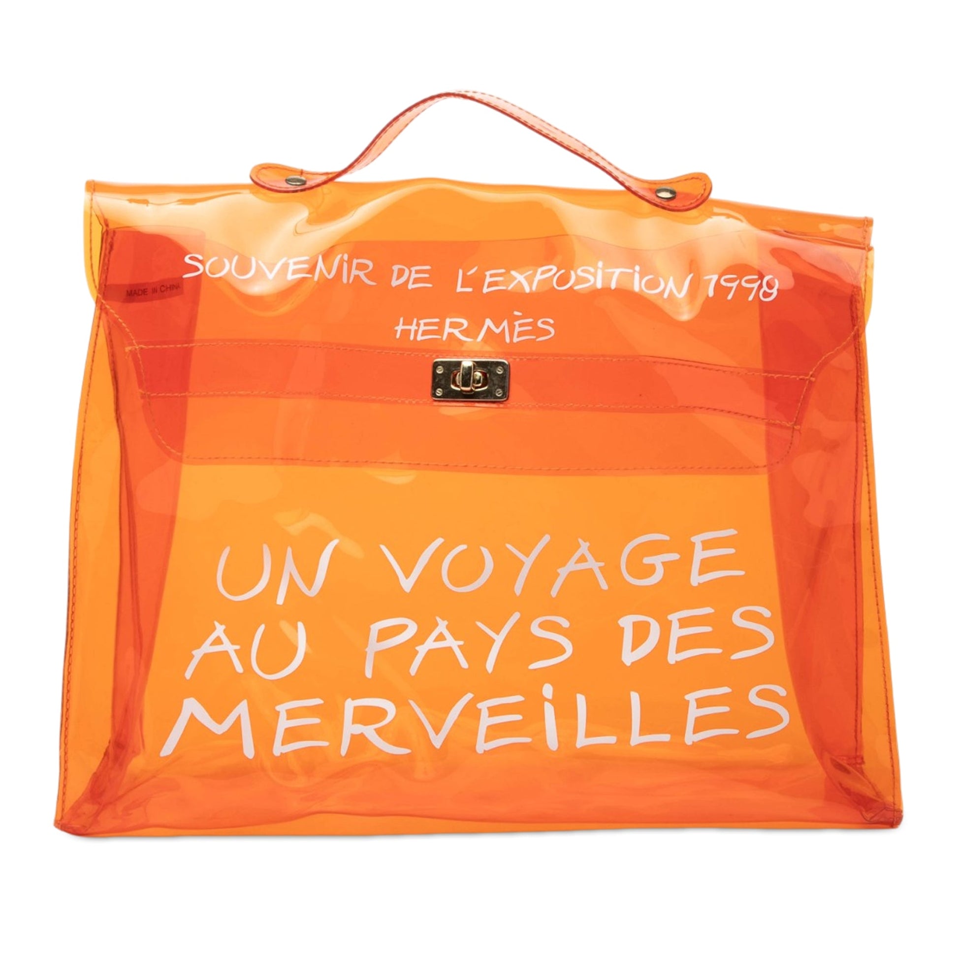 Hermès Vinyl Souvenir De L Exposition Kelly Handbag