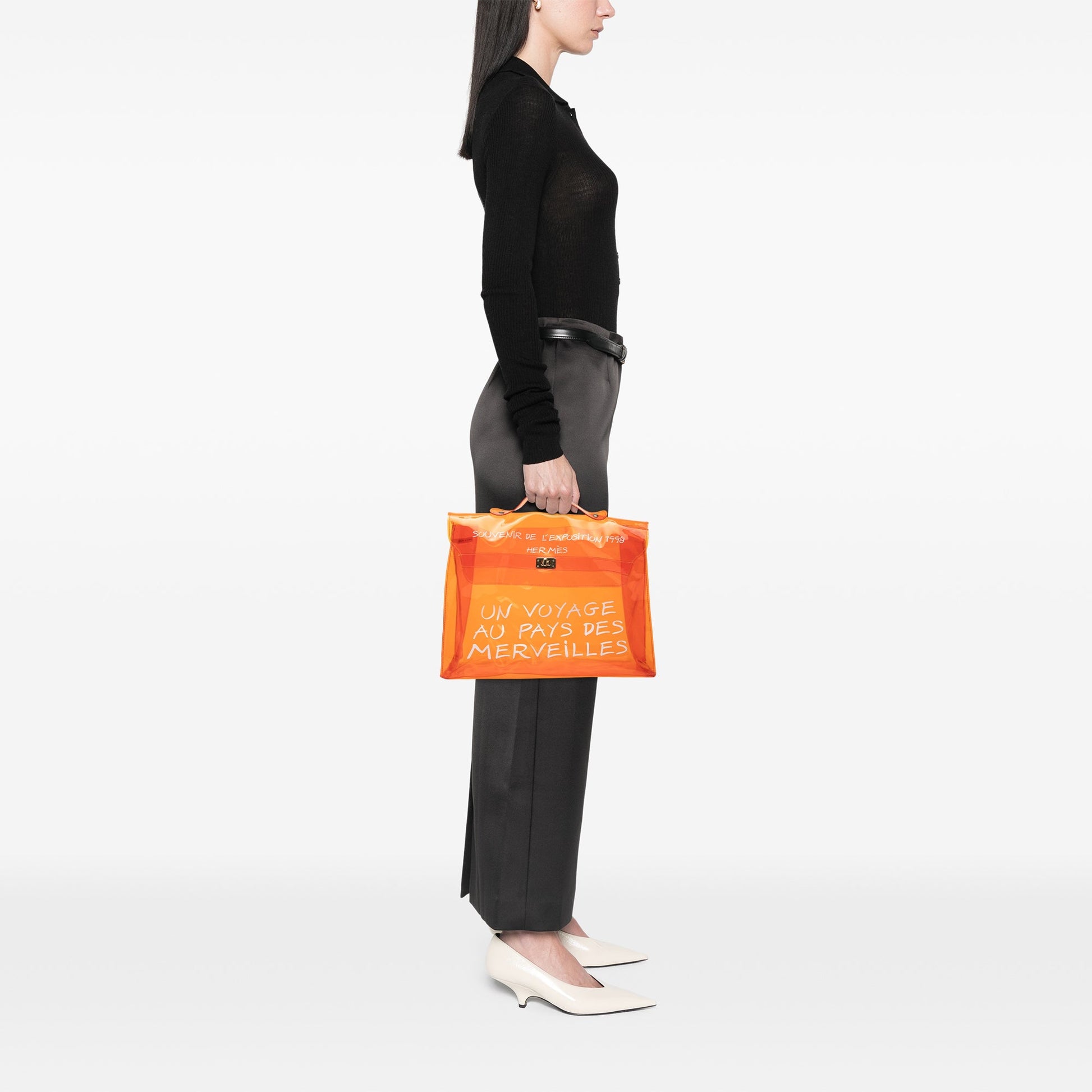 Hermès Vinyl Souvenir De L Exposition Kelly Handbag