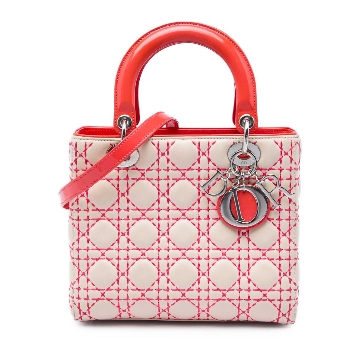 Dior Medium Lambskin Cannage Stitched Lady Dior