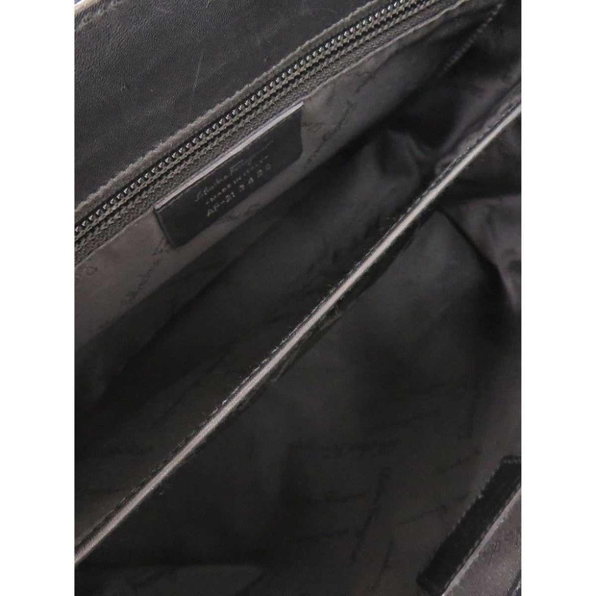 Ferragamo Canvas Gancini Satchel — Black