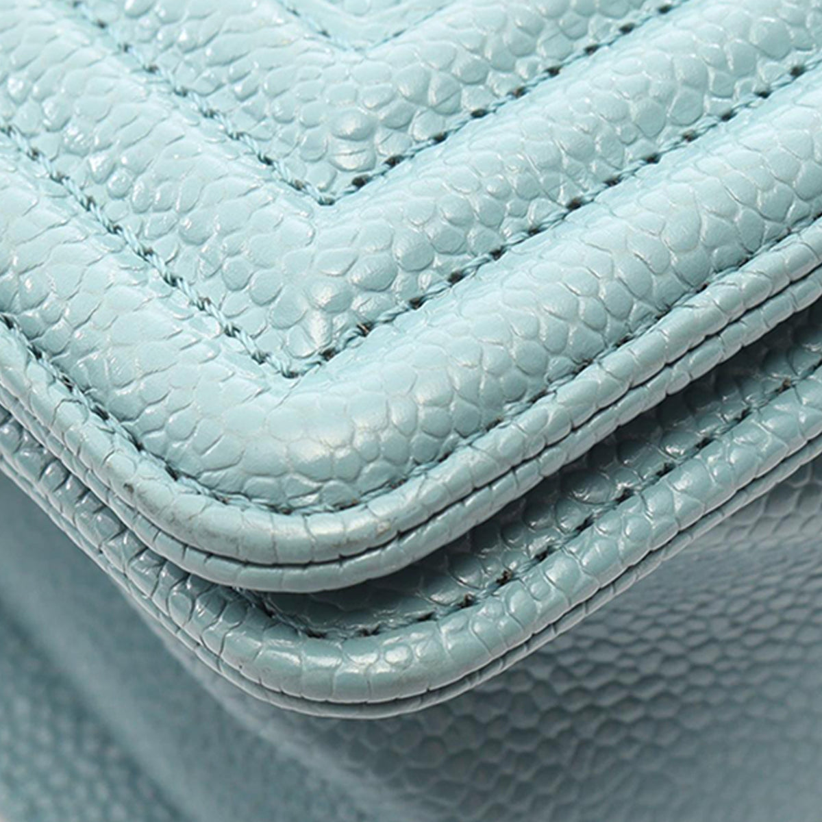 Chanel Small Quilted Caviar Boy Flap — Blue