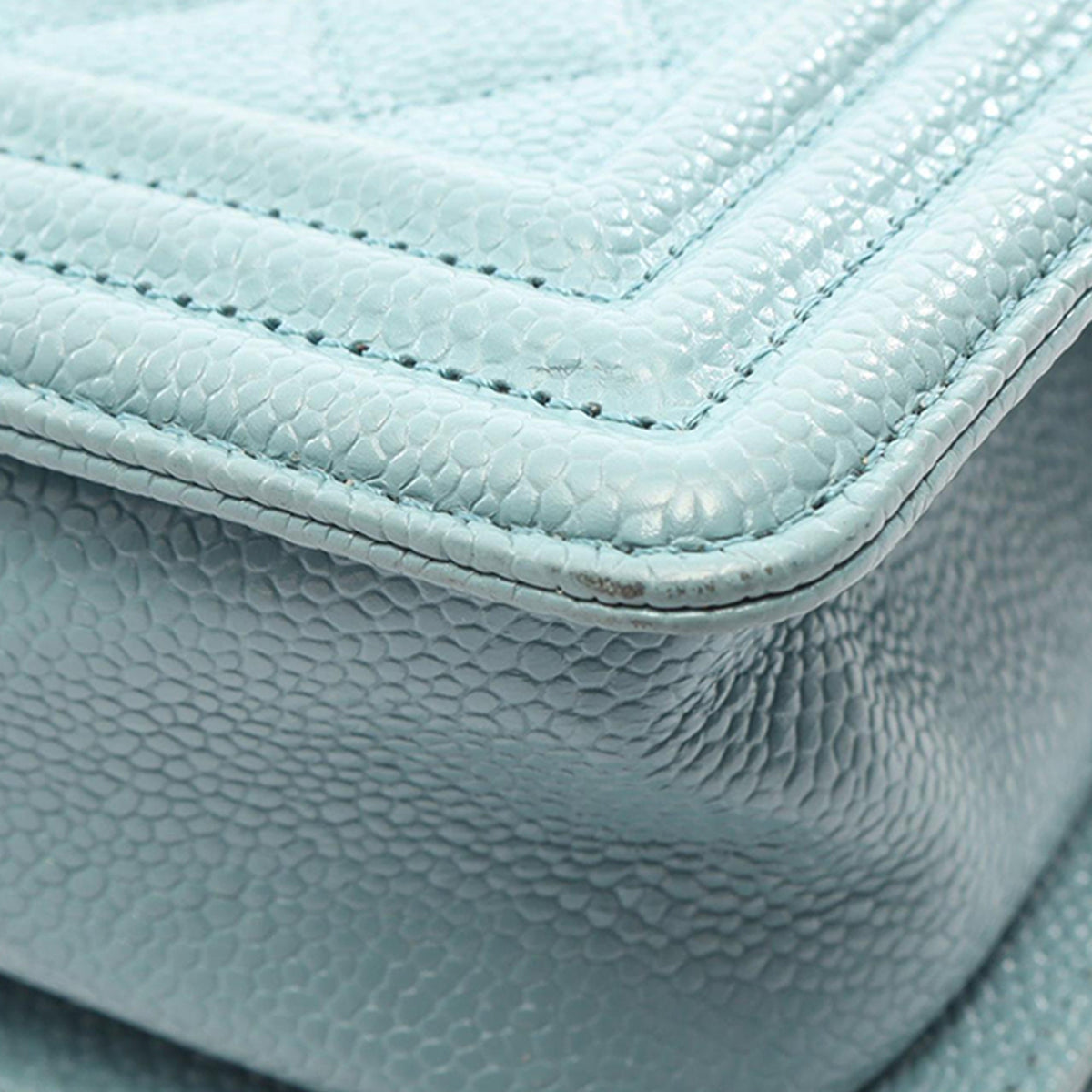 Chanel Small Quilted Caviar Boy Flap — Blue