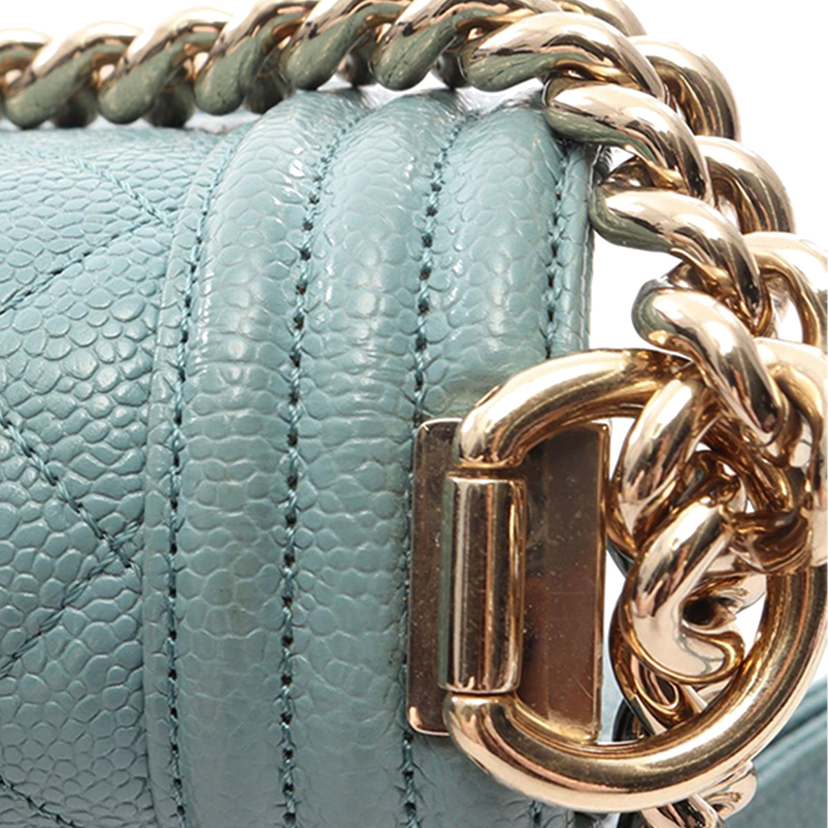Chanel Small Quilted Caviar Boy Flap — Blue