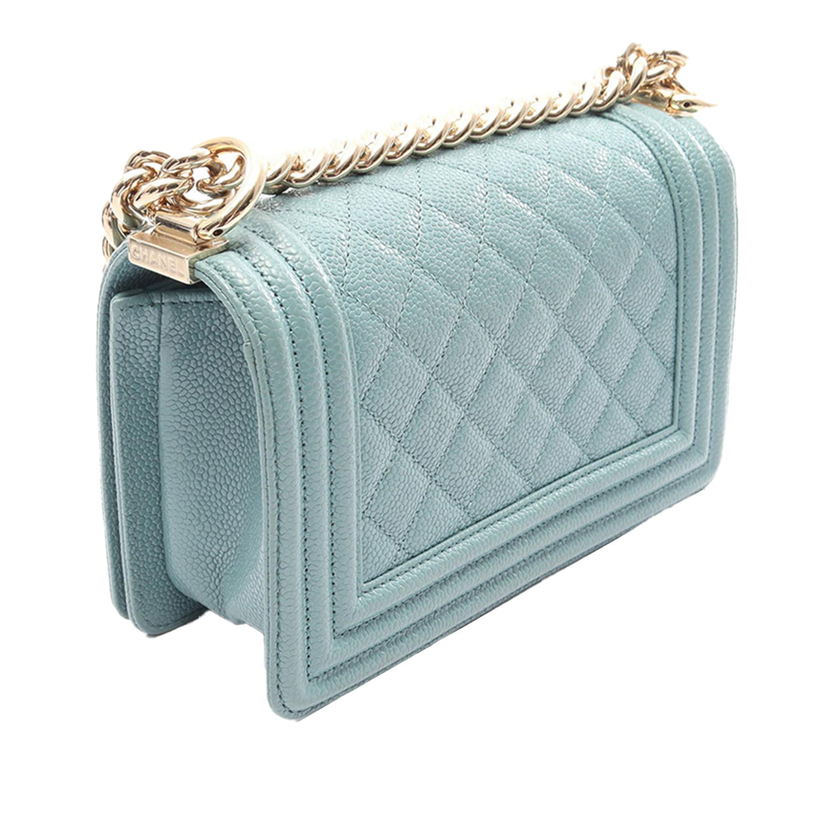 Chanel Small Quilted Caviar Boy Flap — Blue