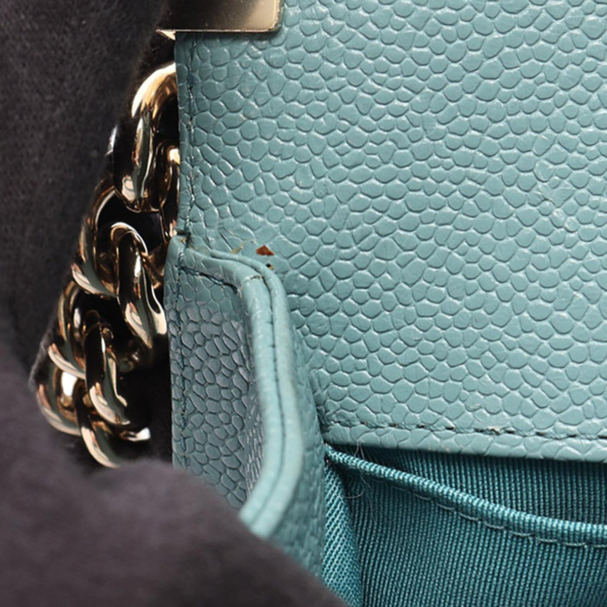 Chanel Small Quilted Caviar Boy Flap — Blue