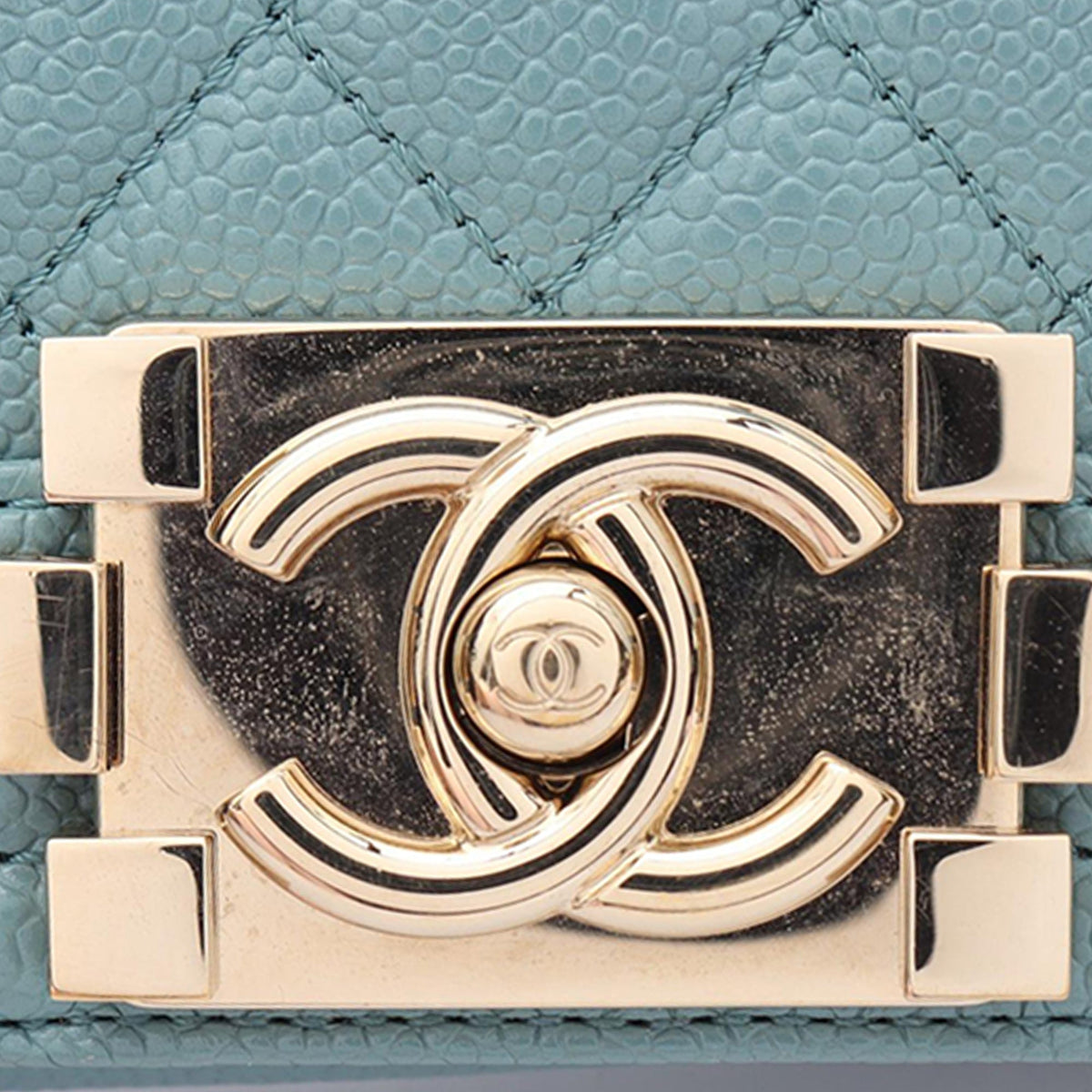 Chanel Small Quilted Caviar Boy Flap — Blue
