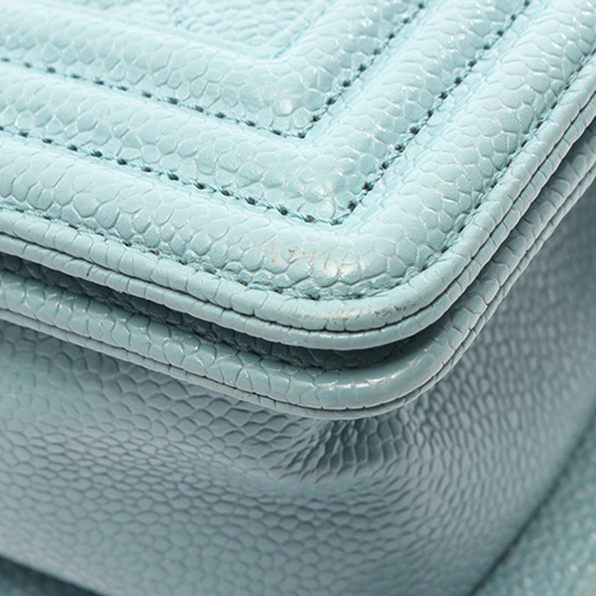 Chanel Small Quilted Caviar Boy Flap — Blue