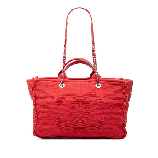 Chanel Medium CC Quilted Canvas Double Face Deauville Tote