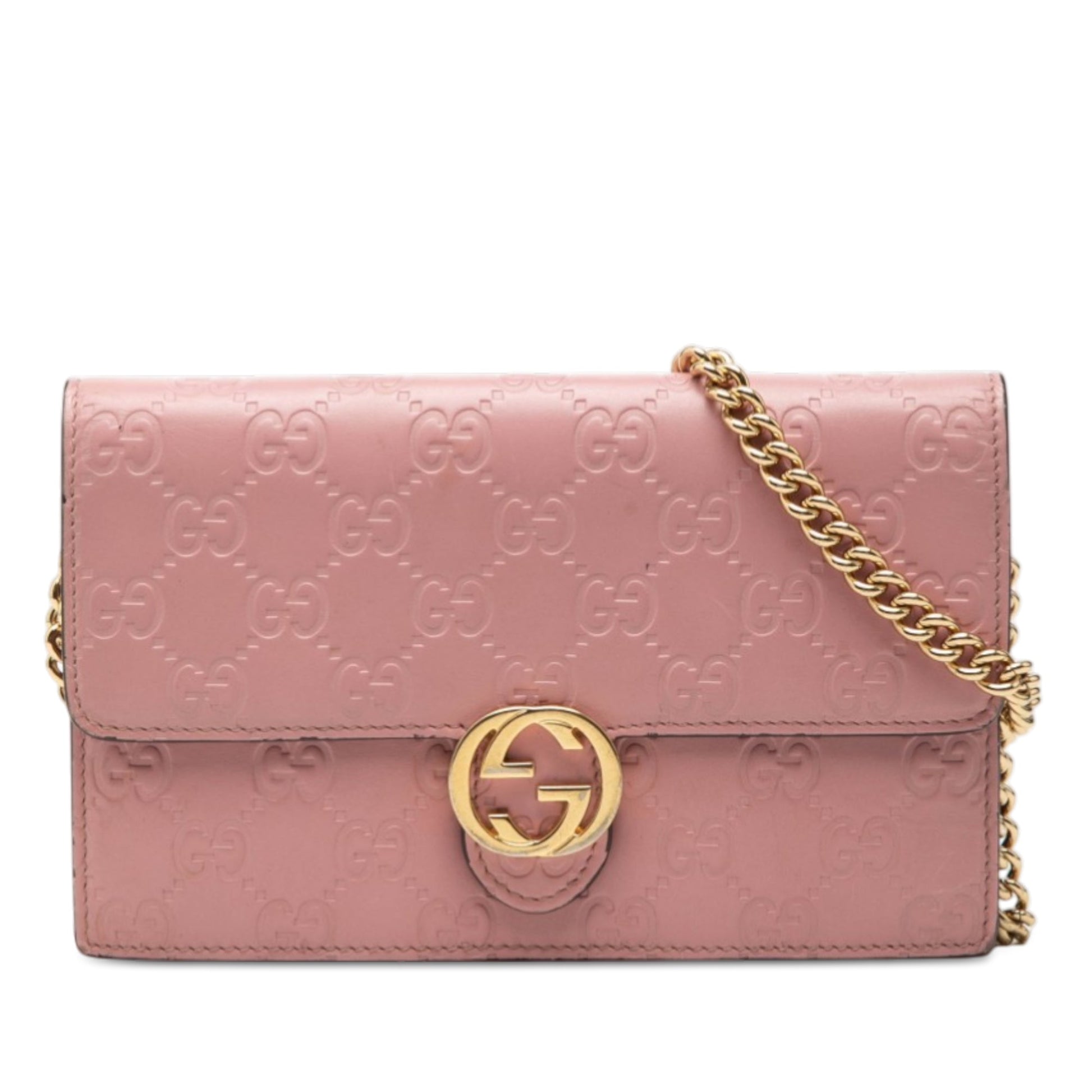 Gucci Guccissima Interlocking G Wallet On Chain