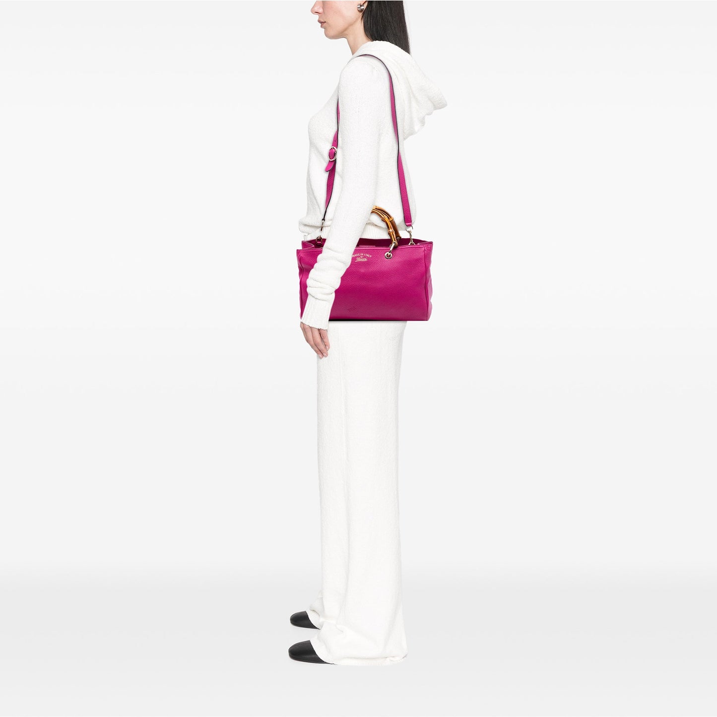 Gucci Medium Calfskin Bamboo Shopper Satchel